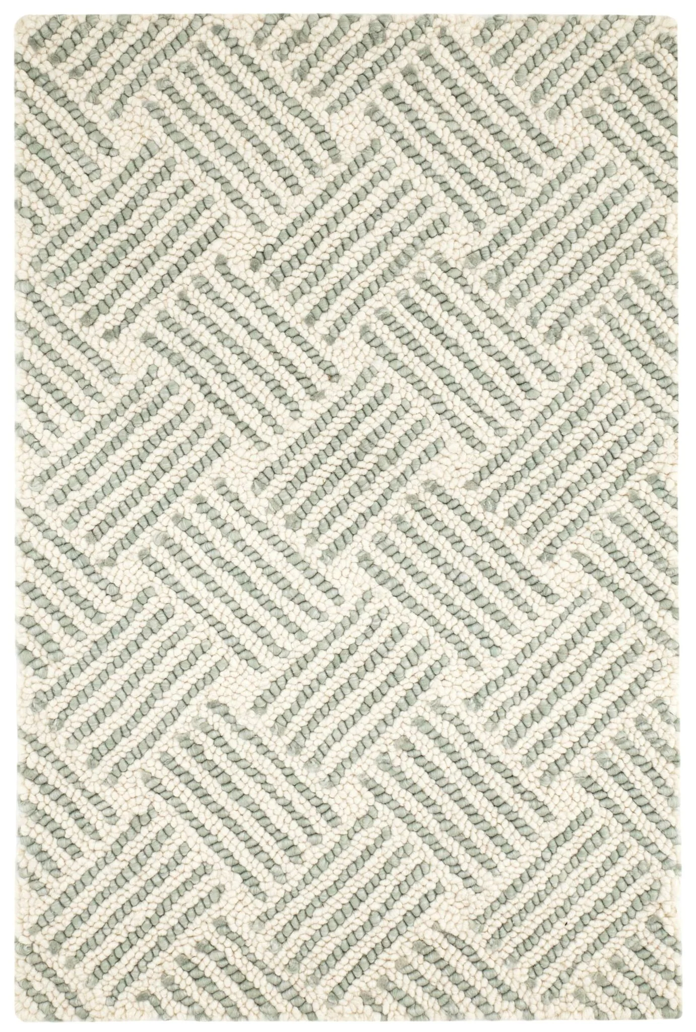 Layers Desert Sage Hand Hooked Wool Rug - Image 1