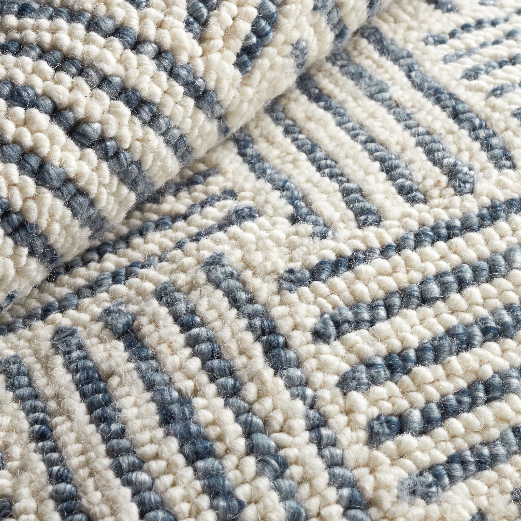 Layers Indigo Hand Hooked Wool Rug - Image 3