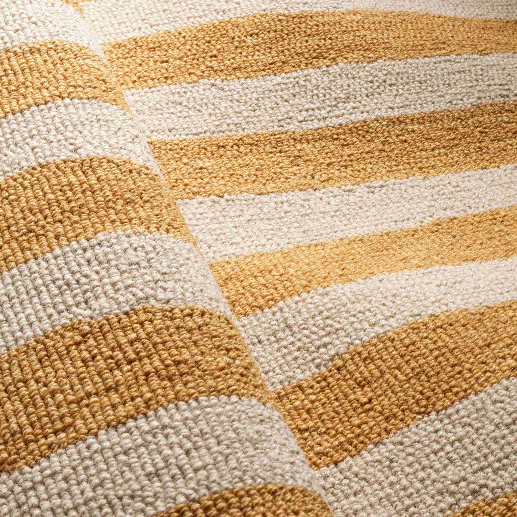 Silas Stripe Gold Hand Micro Hooked Wool Rug - Image 2