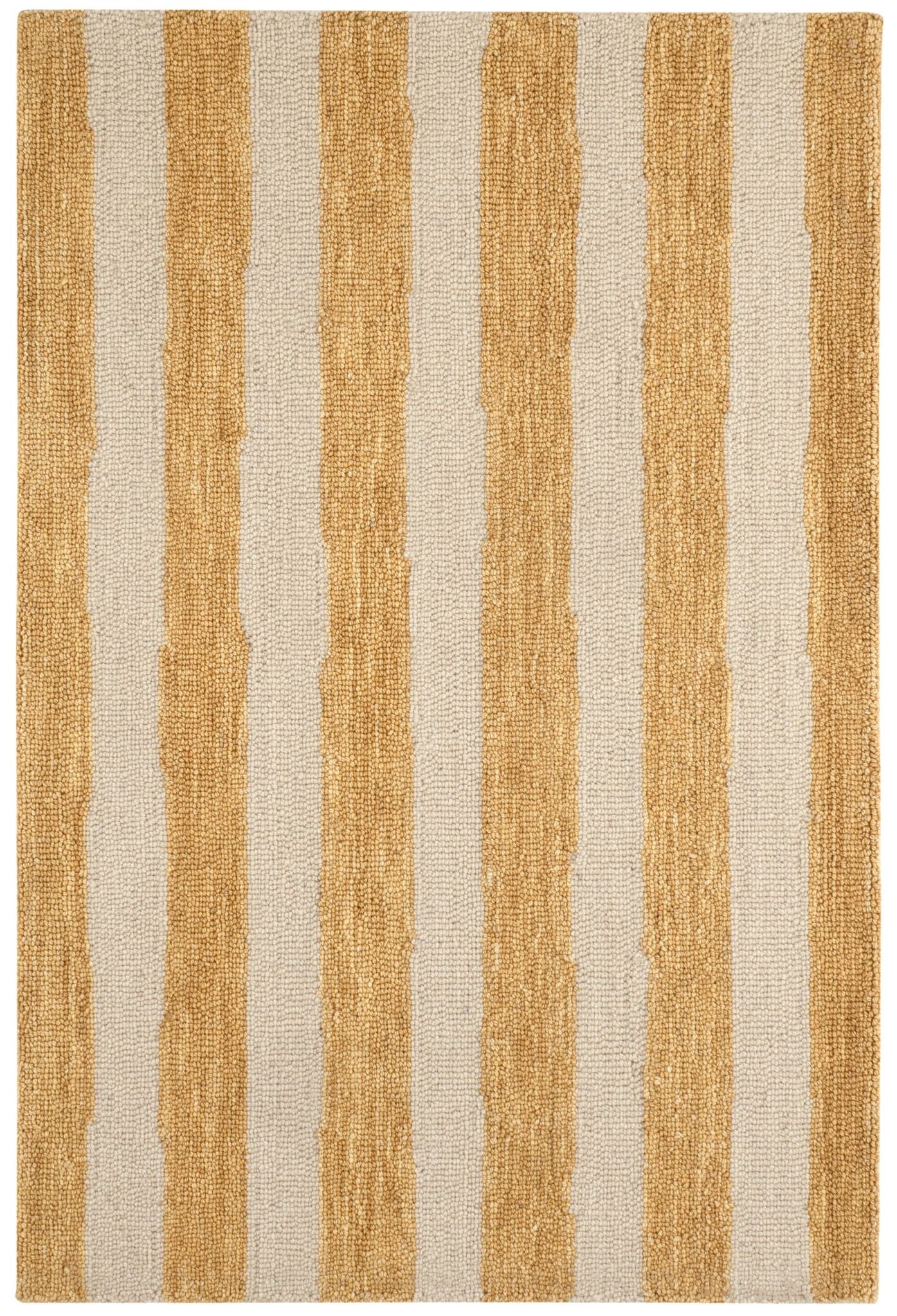 Silas Stripe Gold Hand Micro Hooked Wool Rug - Image 1