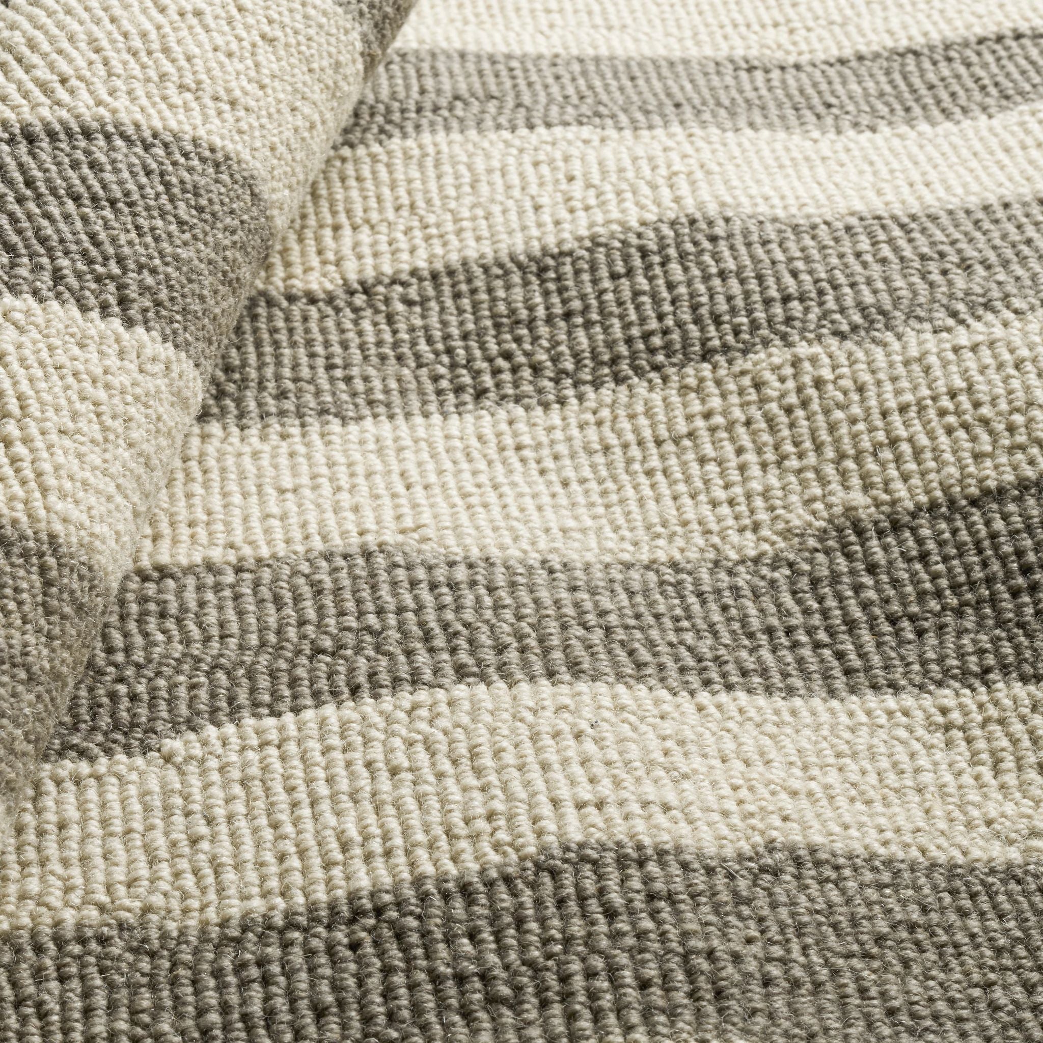 Silas Stripe Grey Hand Micro Hooked Wool Rug - Image 2
