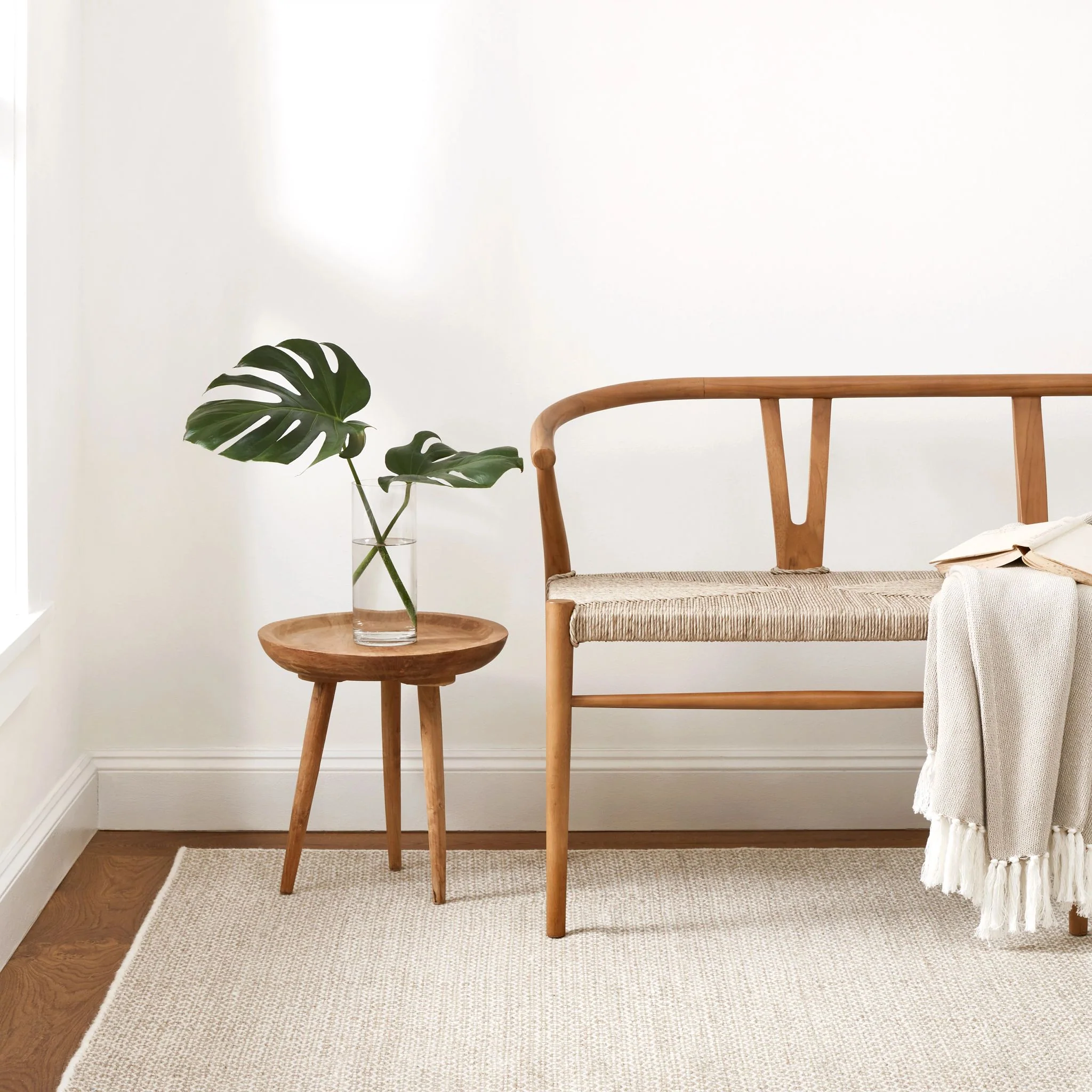 Honeycomb Natural Handwoven Wool Rug - Image 2