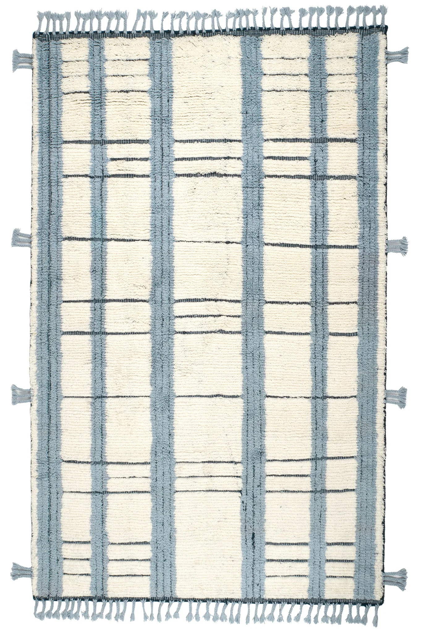 Tory Pewter Blue Hand Knotted Wool Rug - Image 1