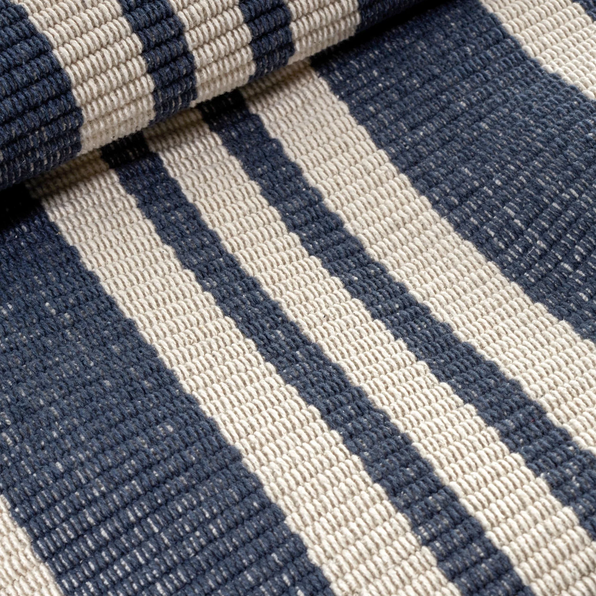 Irving Stripe Ivory Handwoven Cotton Rug - Image 2