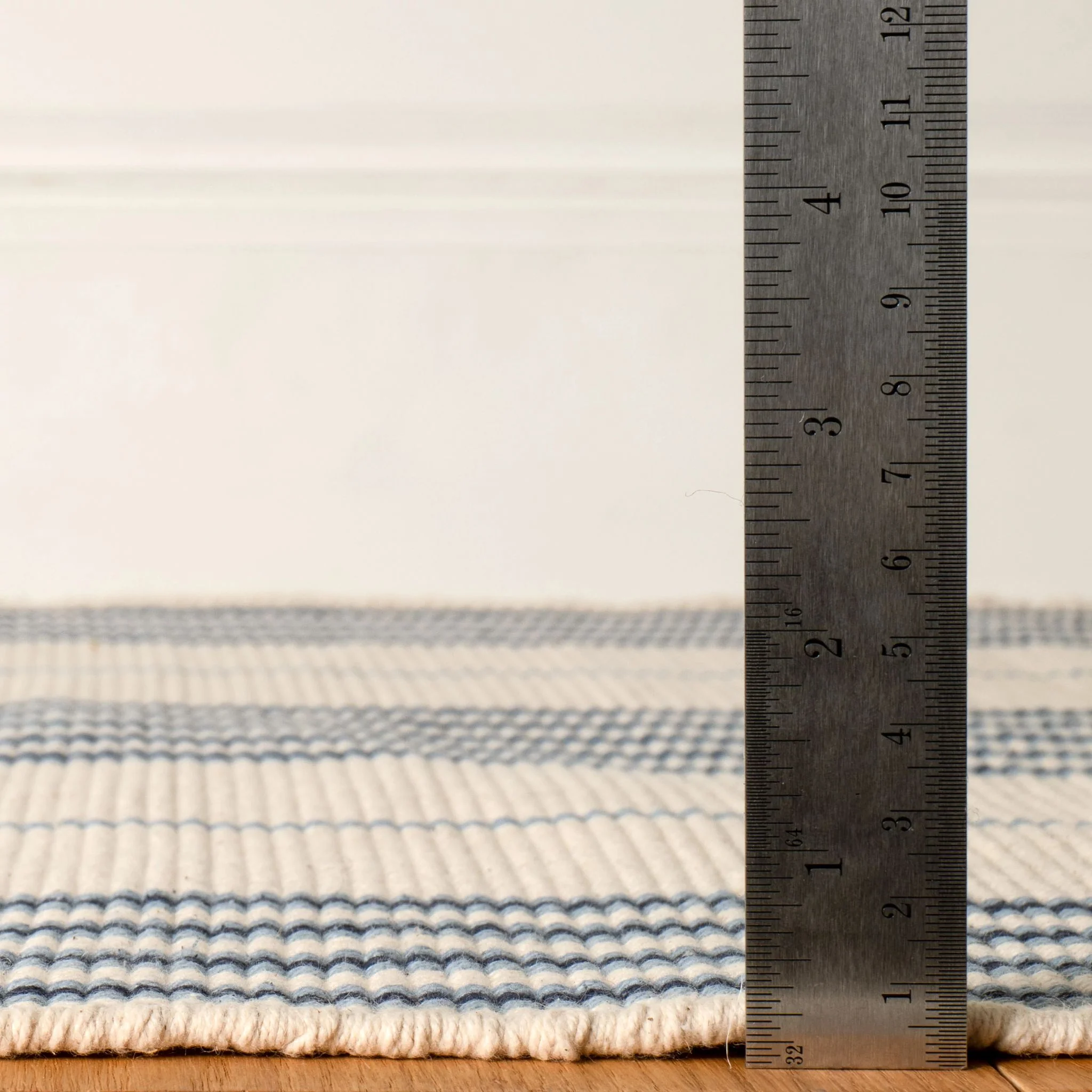 Conway Blue Handwoven Cotton Rug - Image 3