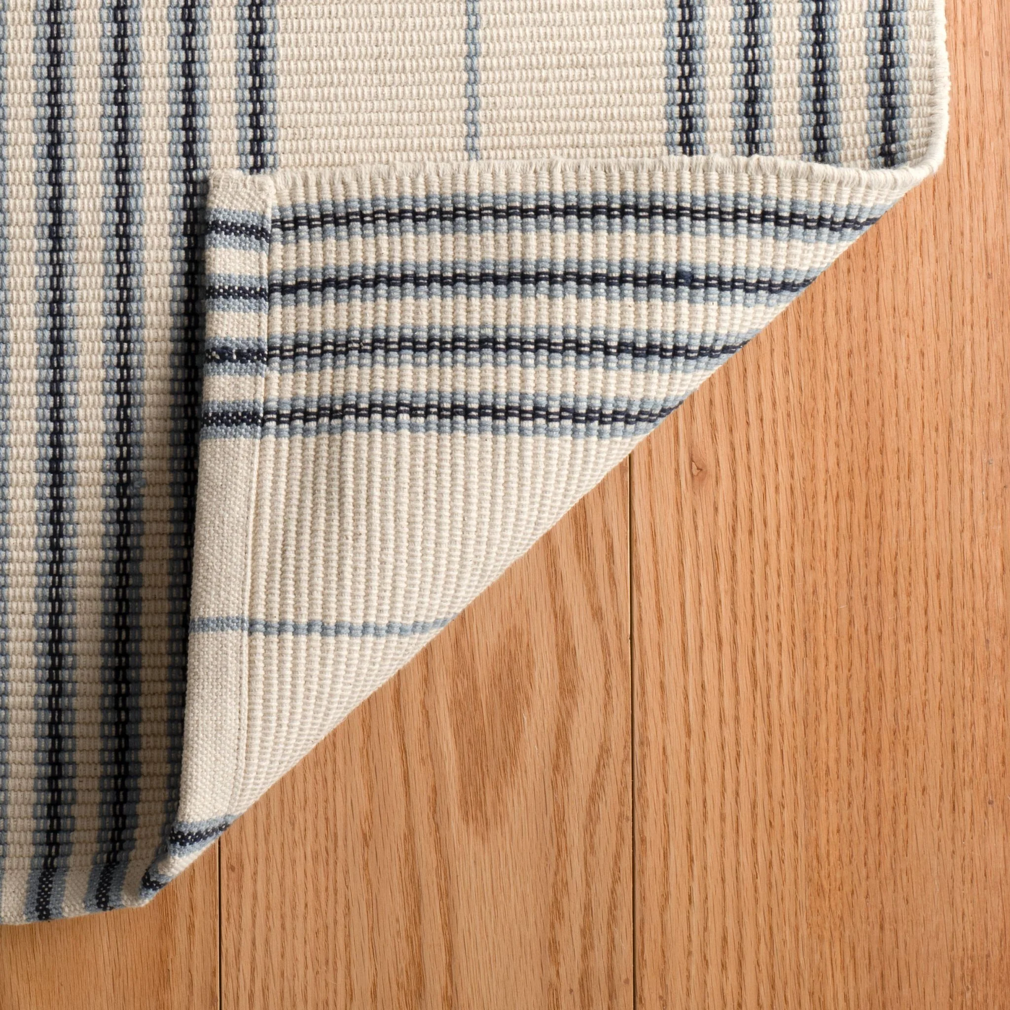 Conway Blue Handwoven Cotton Rug - Image 2