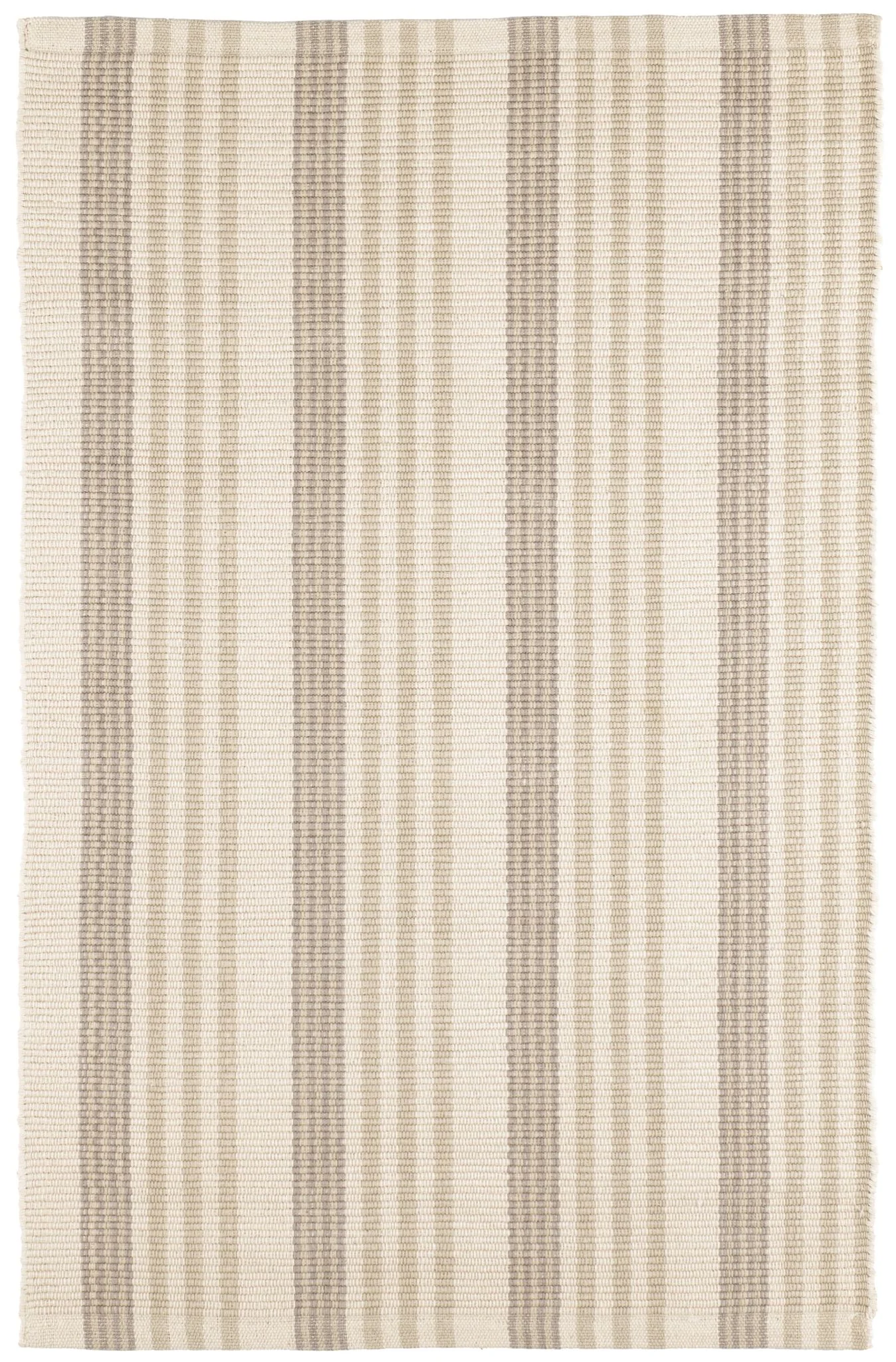 Putney Stripe Ivory Handwoven Cotton Rug - Image 1