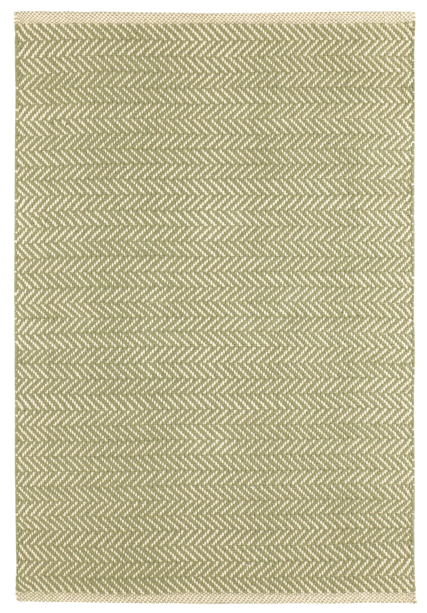 Herringbone Sage Handwoven Cotton Rug - Image 1