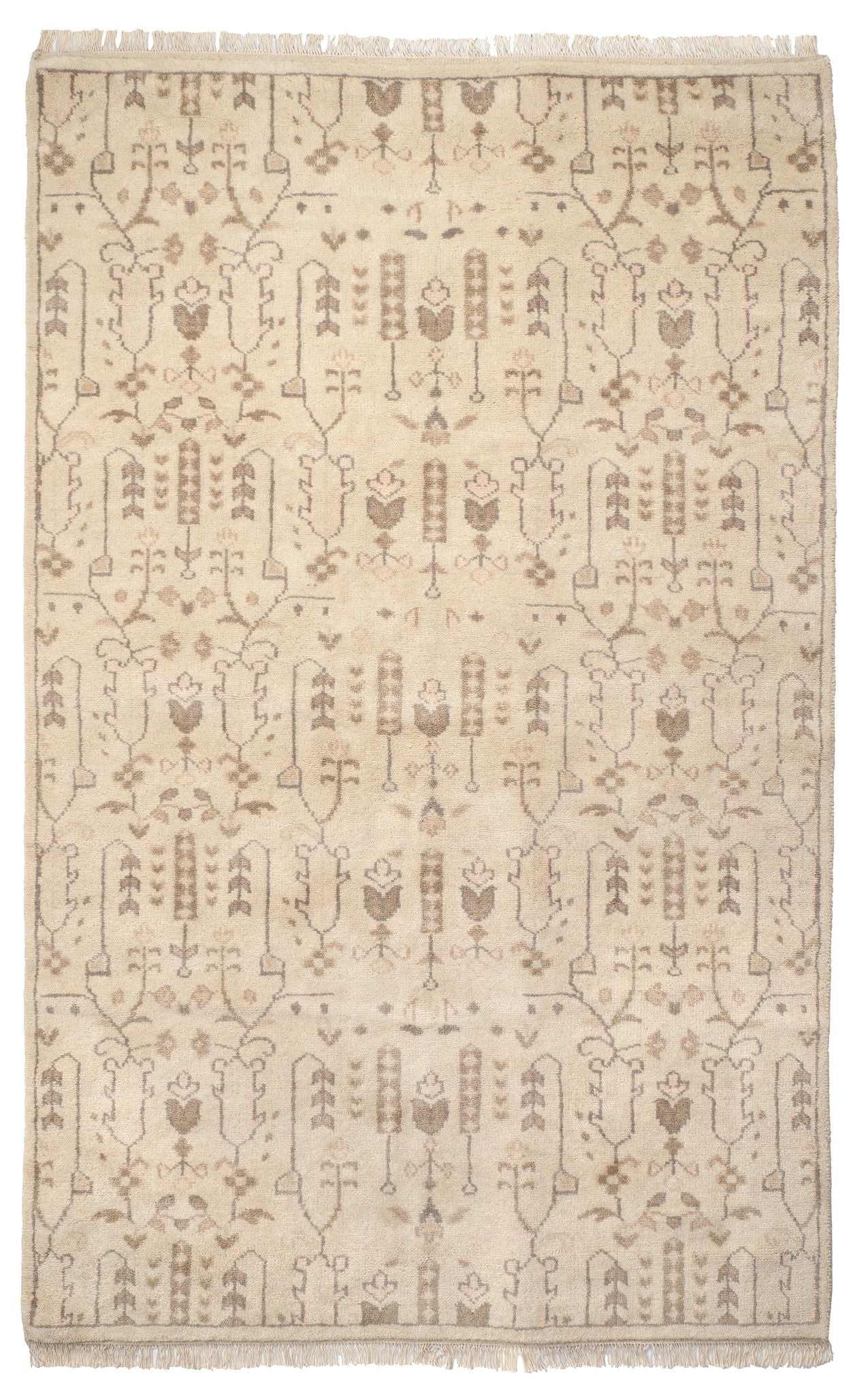 Dara Cream Hand Knotted Wool Rug - Image 1