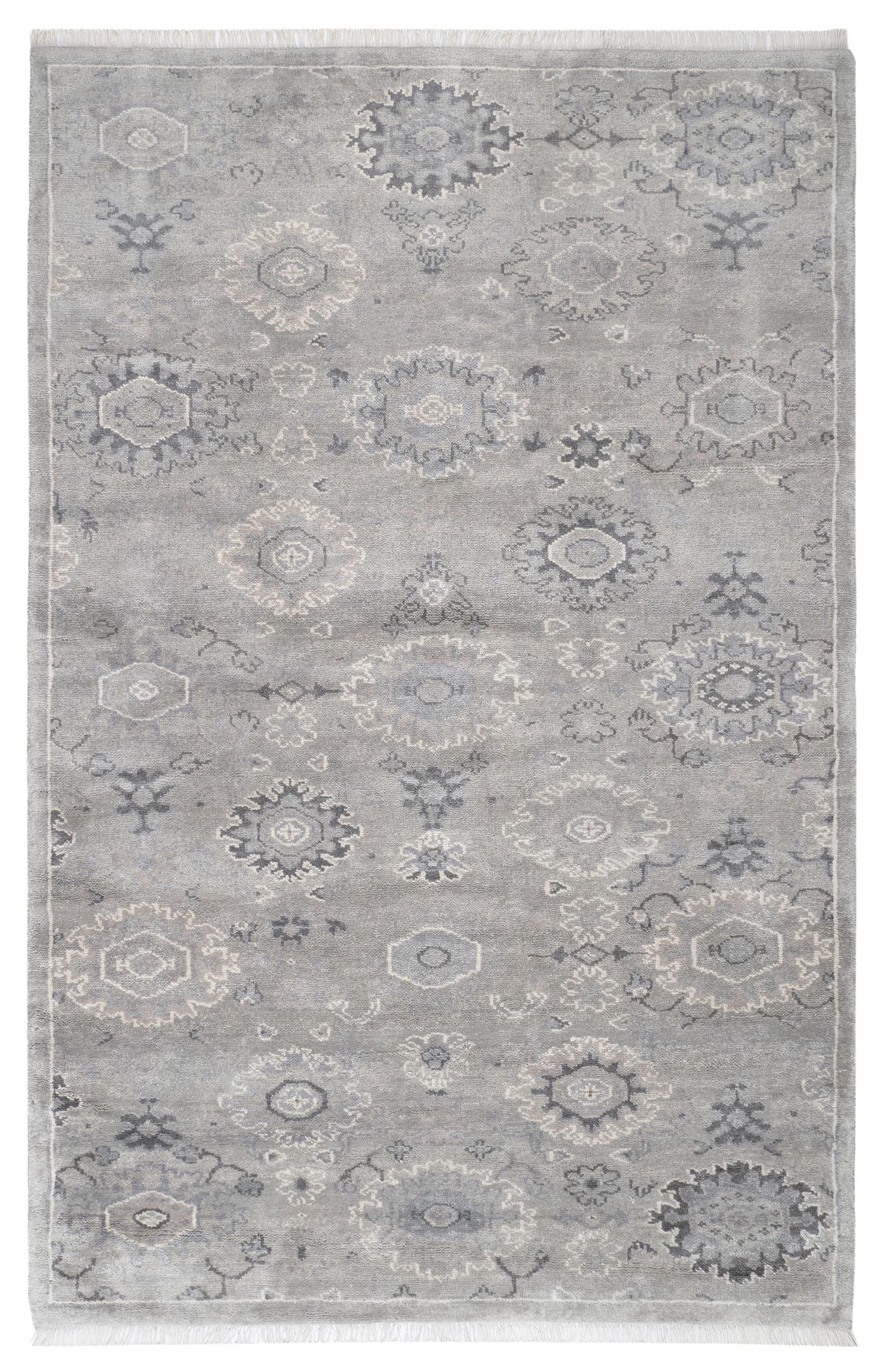 Lila Grey Hand Knotted Wool Rug - Image 1