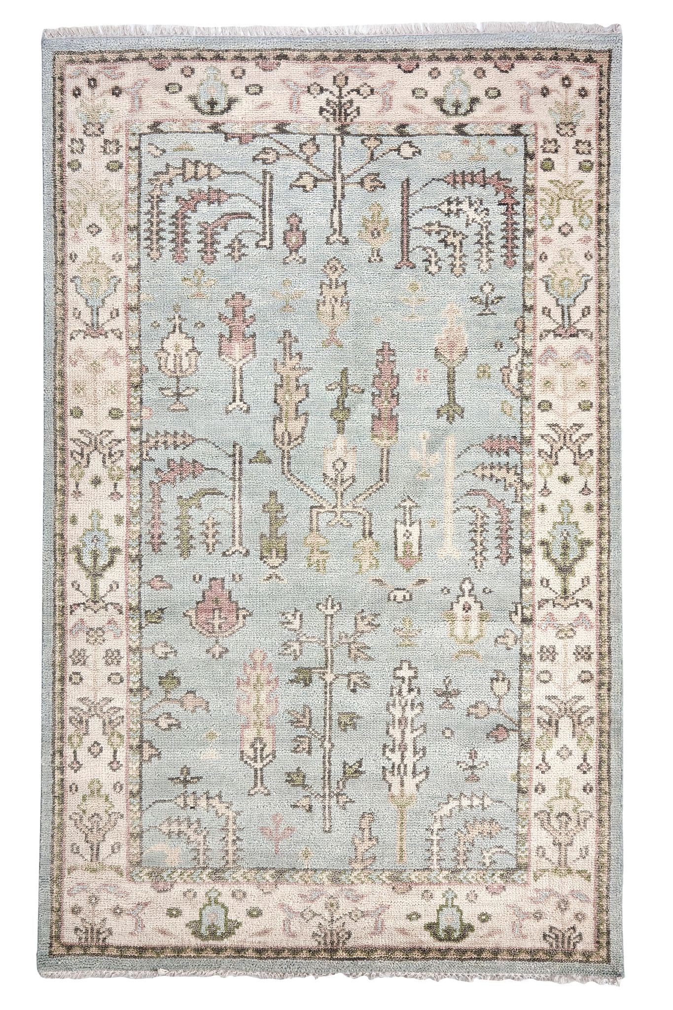 Athens Sky Hand Knotted Wool Rug - Image 1