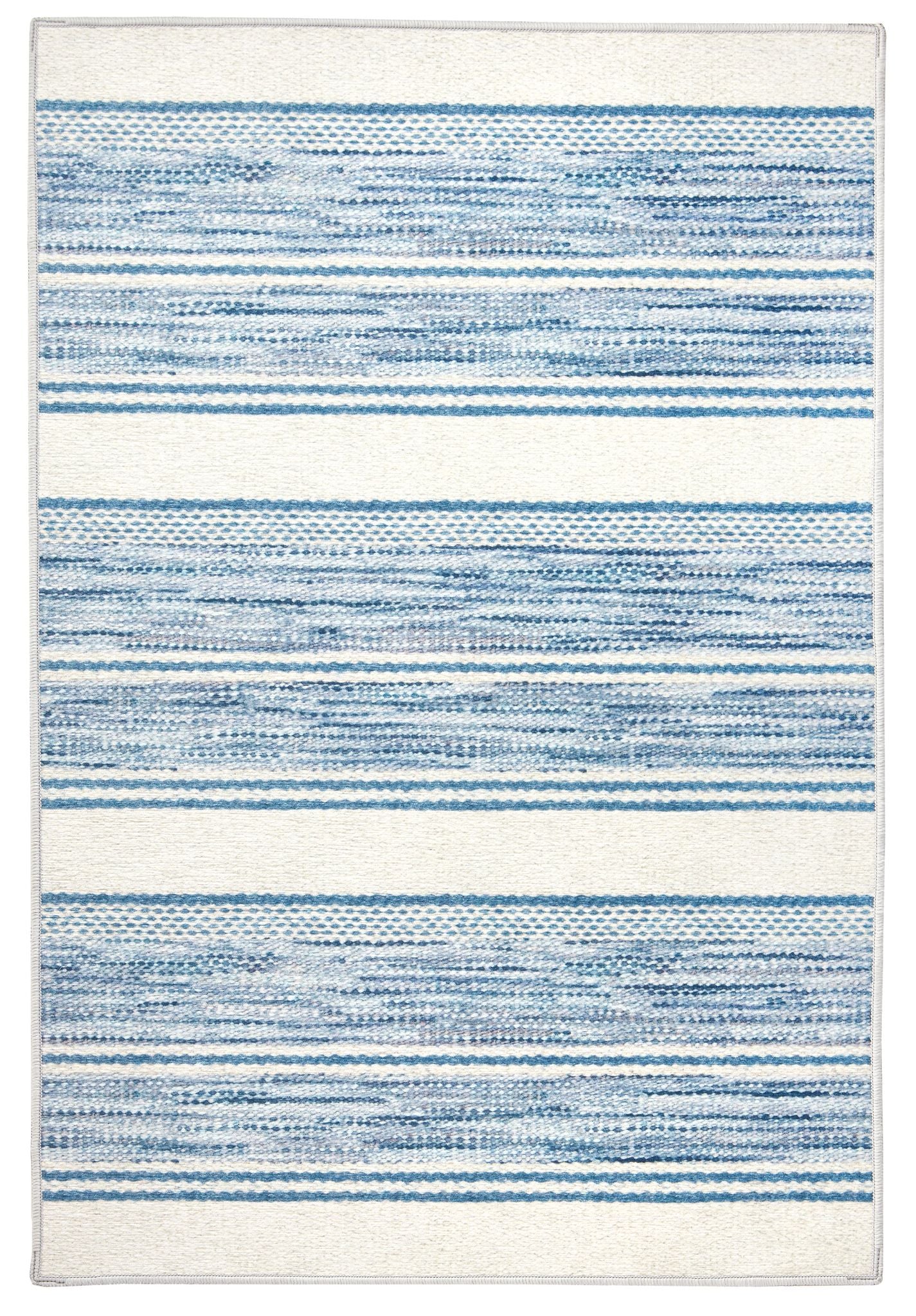 Ellington Stripe Blue Machine Washable Rug - Image 1