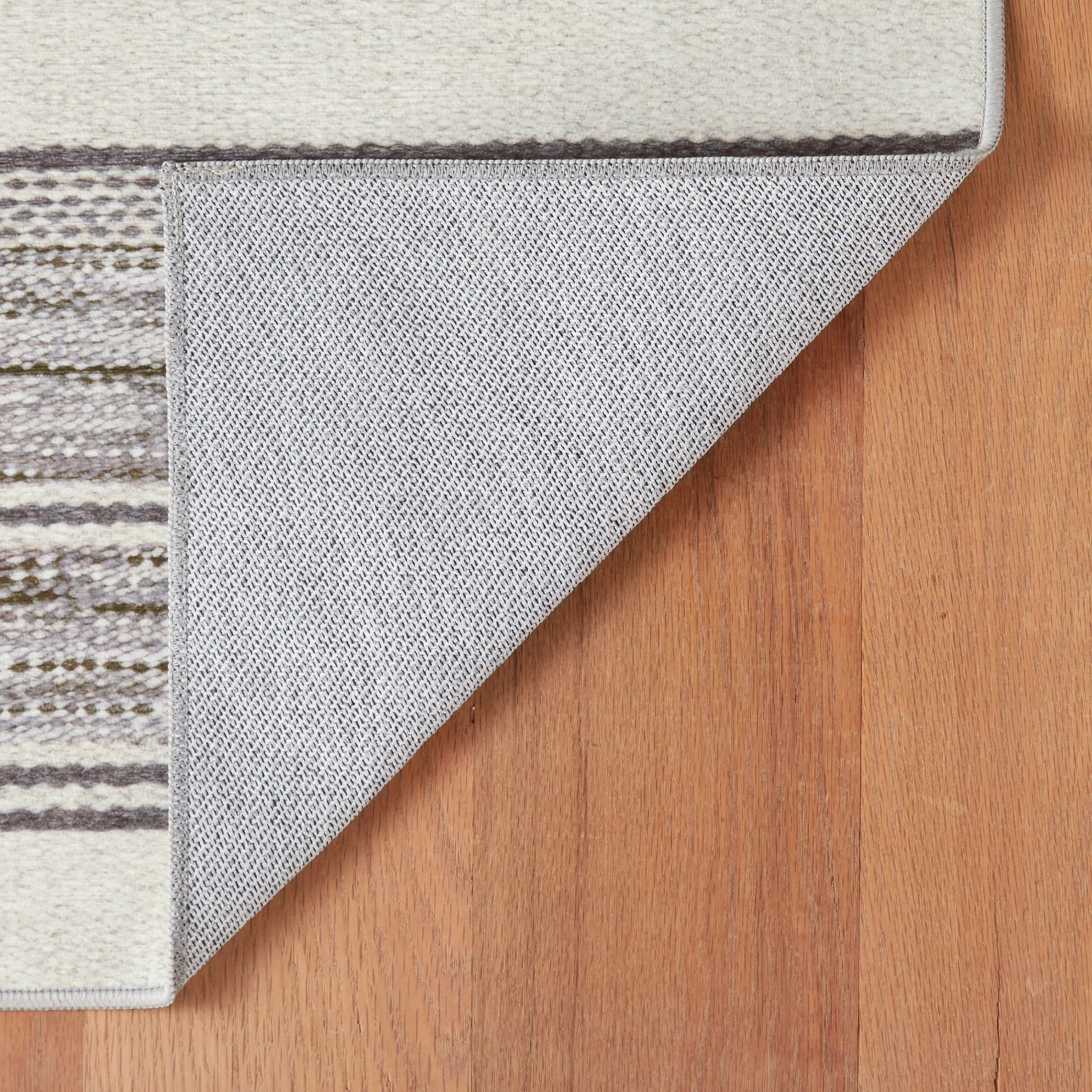 Ellington Stripe Grey Machine Washable Rug - Image 3
