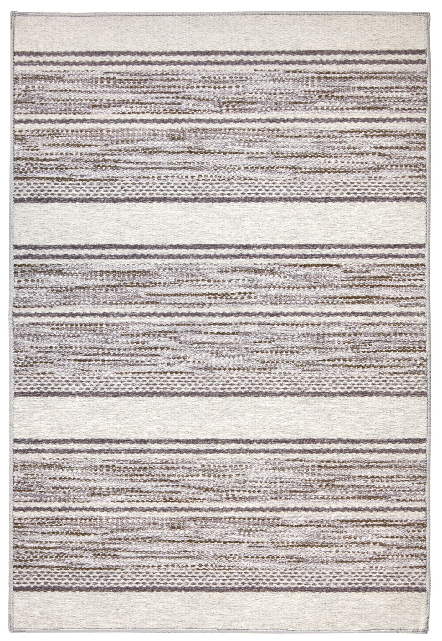 Ellington Stripe Grey Machine Washable Rug - Image 1