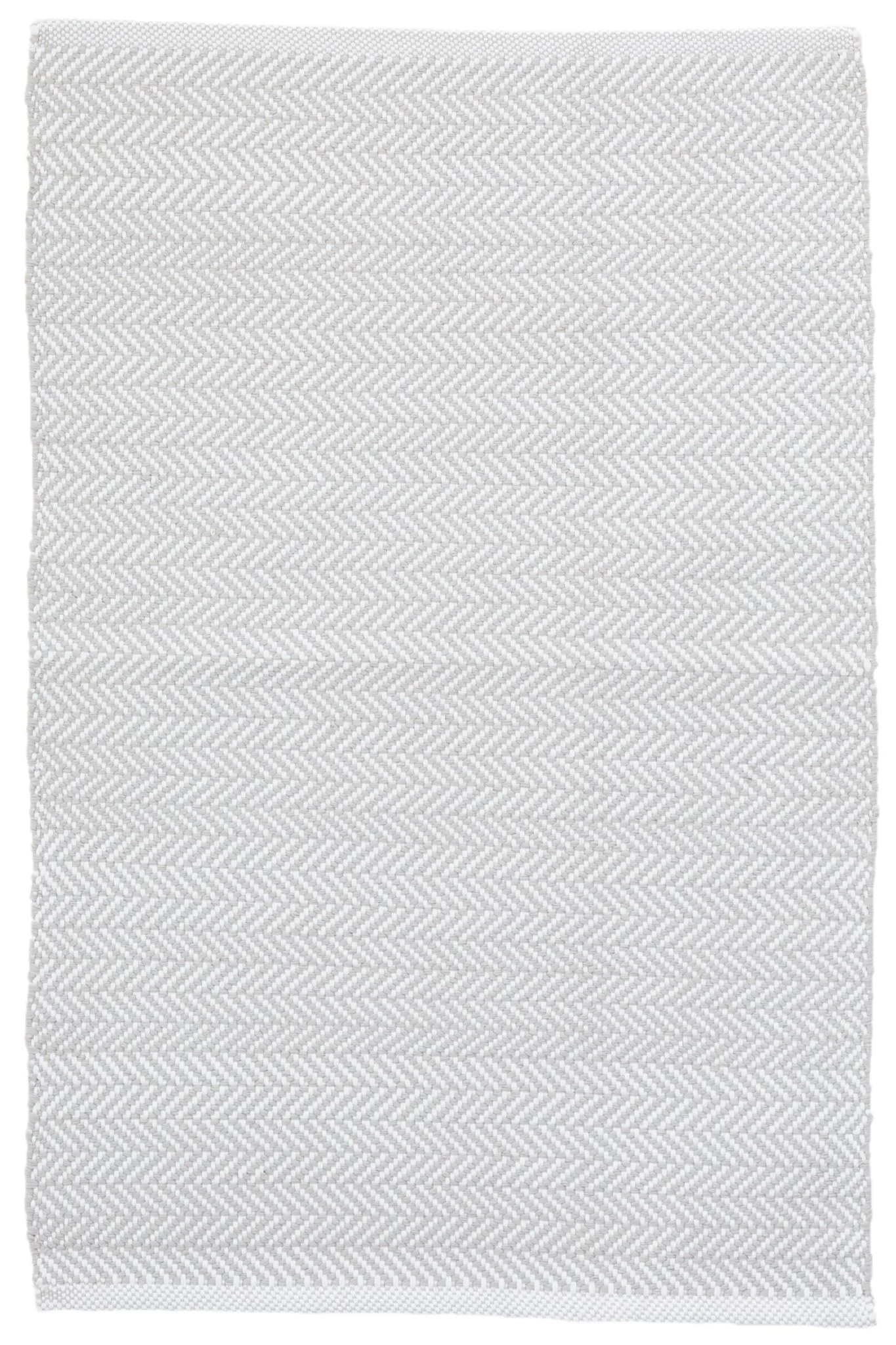 Herringbone Pearl Grey/White Handwoven Indoor/Outdoor Rug - Image 1