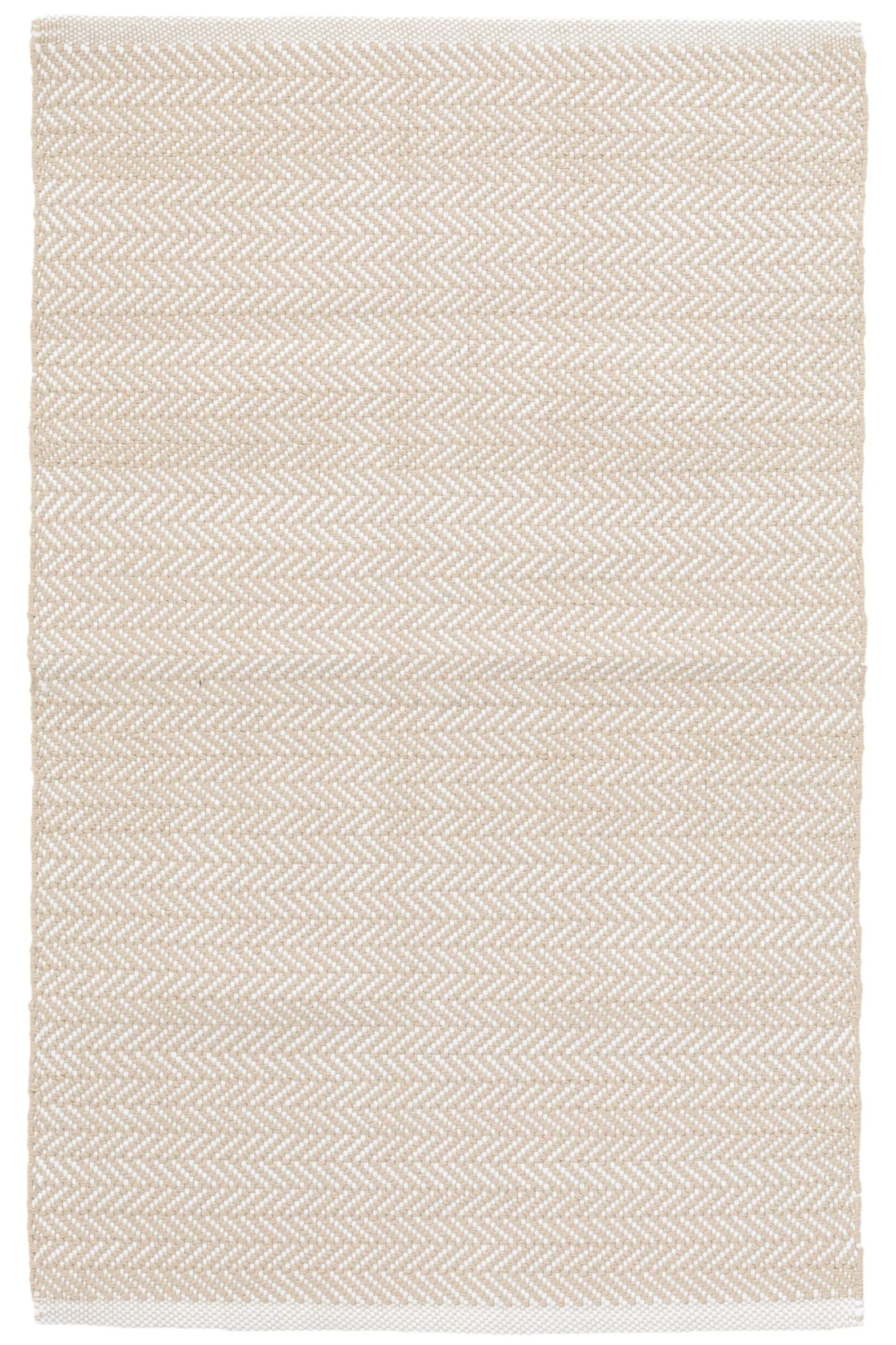 Herringbone Linen/White Handwoven Indoor/Outdoor Rug - Image 1