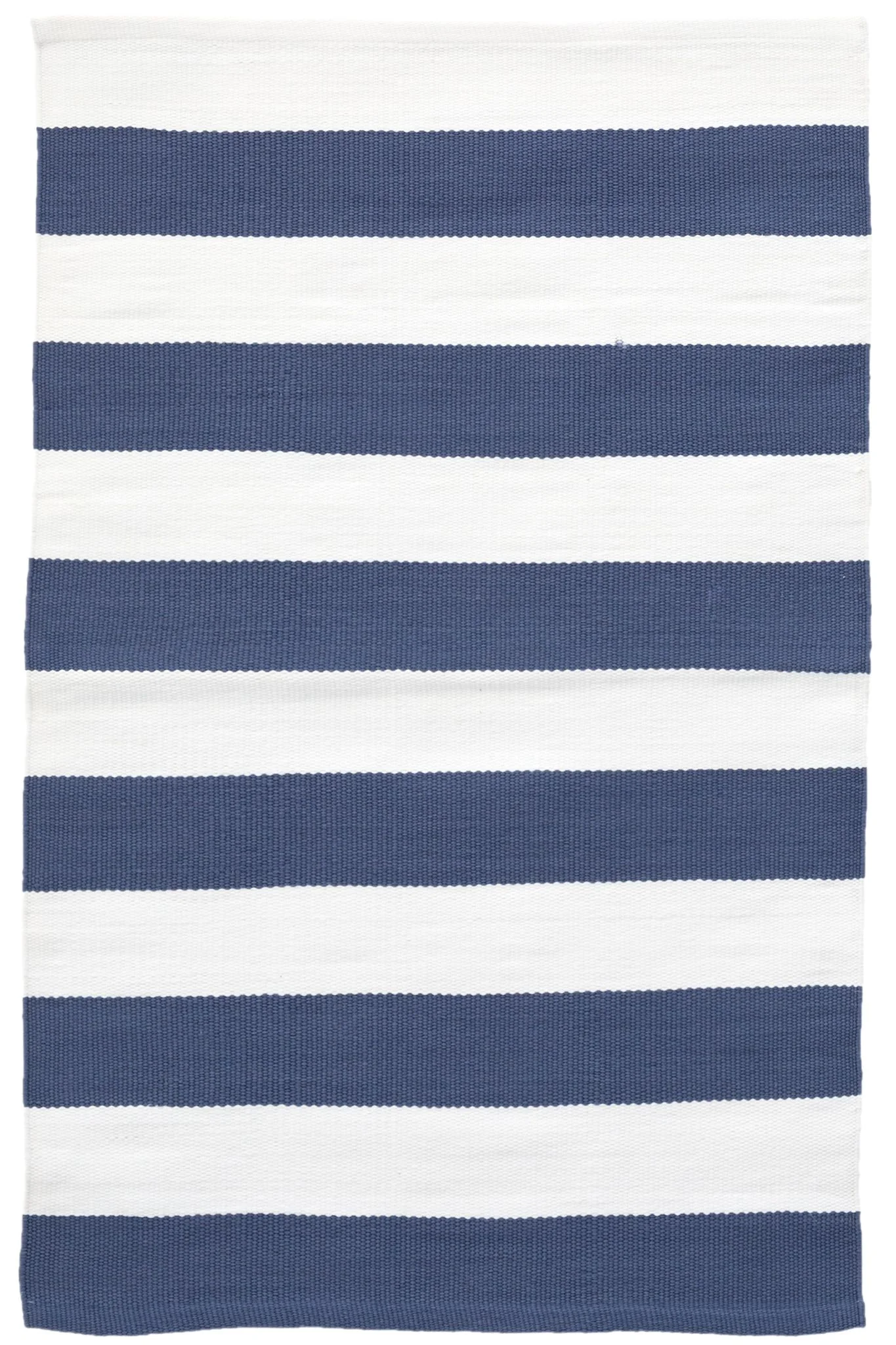 Catamaran Stripe Denim/White Handwoven Indoor/Outdoor Rug - Image 1