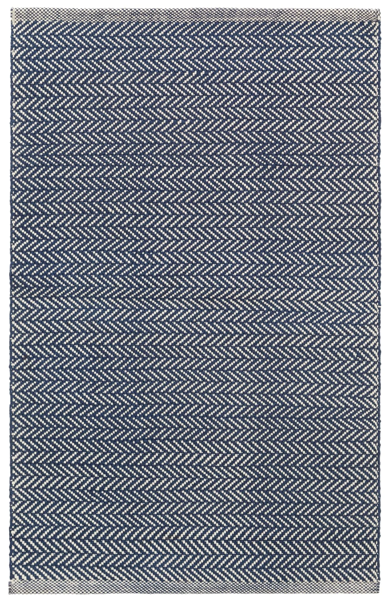 Herringbone Navy/Ivory Handwoven Indoor/Outdoor Rug - Image 1