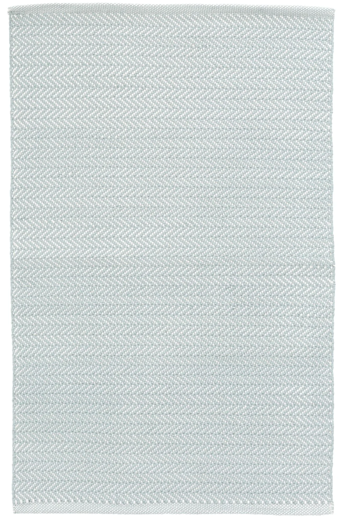 Herringbone Light Blue/Ivory Handwoven Indoor/Outdoor Rug - Image 1