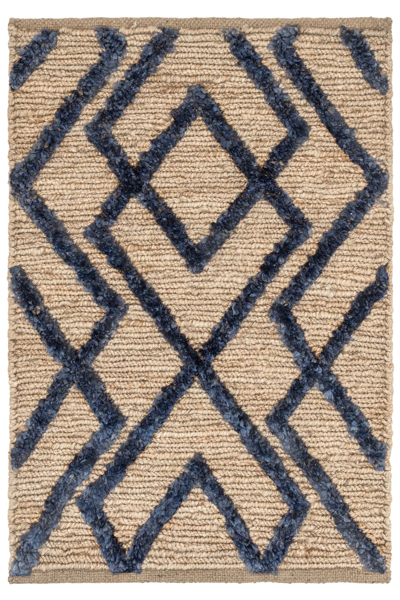 Marco Navy Jute Soumak Handwoven Rug - Image 1
