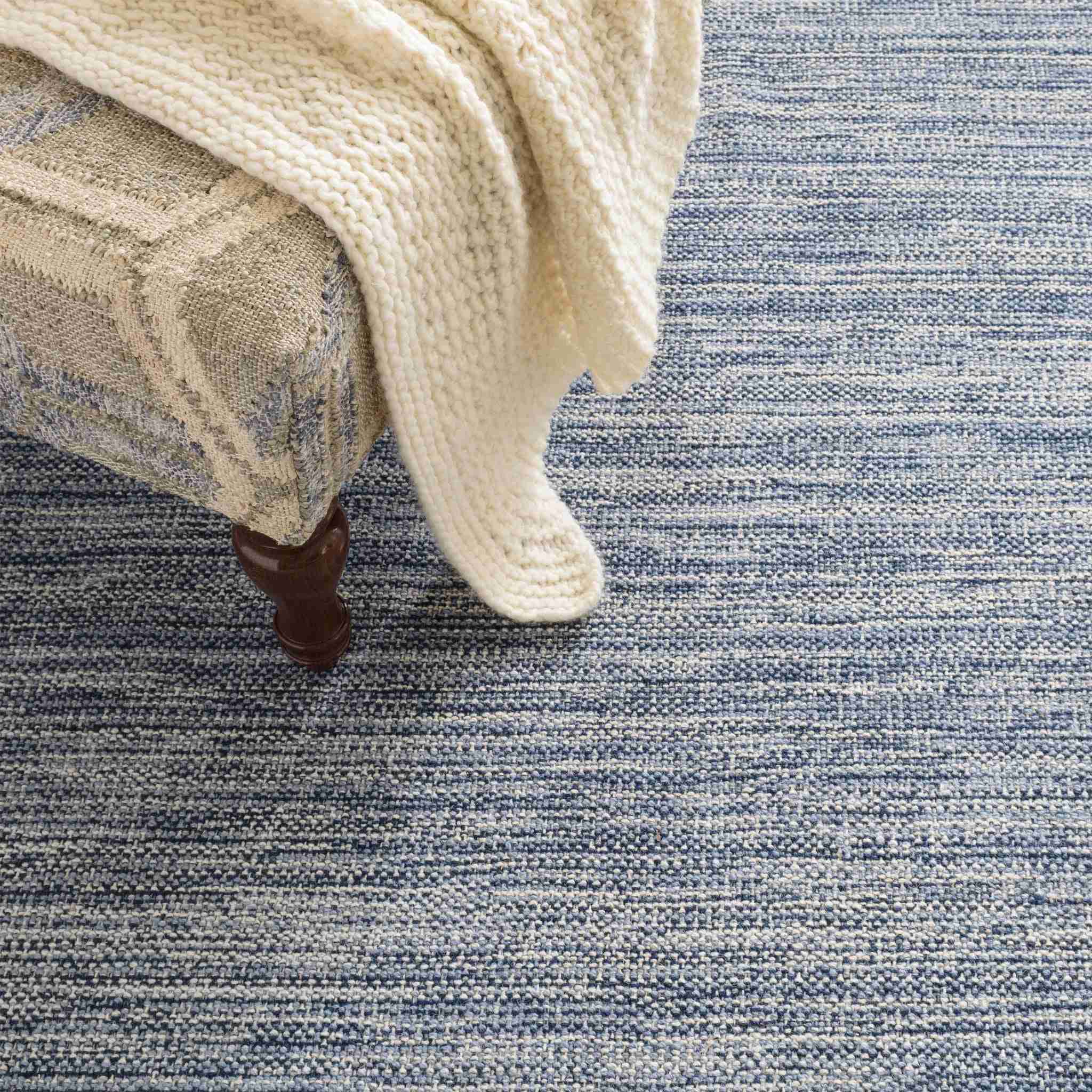 Bella Navy Handwoven Wool Rug - Image 2