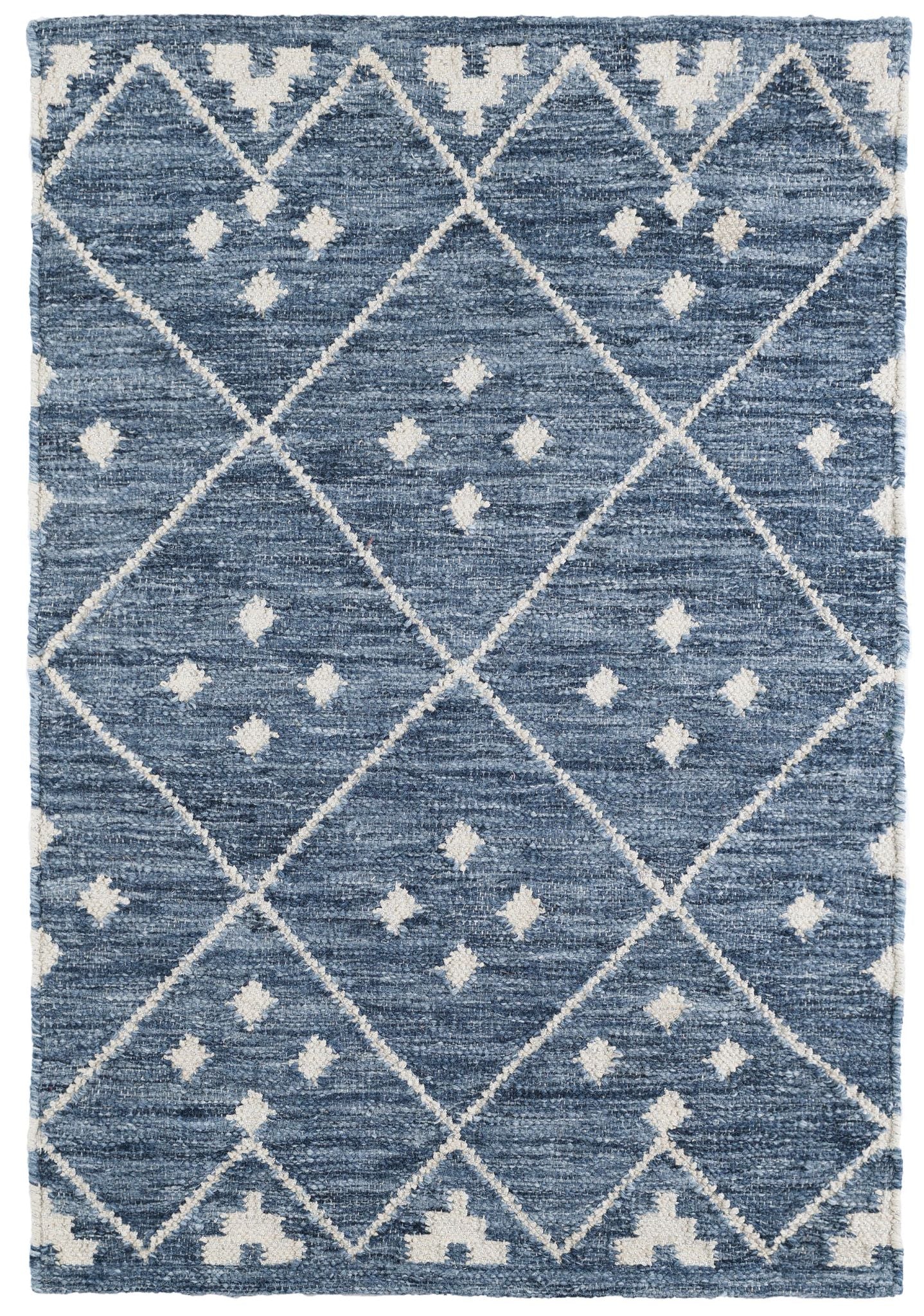 Kota Indigo Handwoven Wool Rug - Image 1