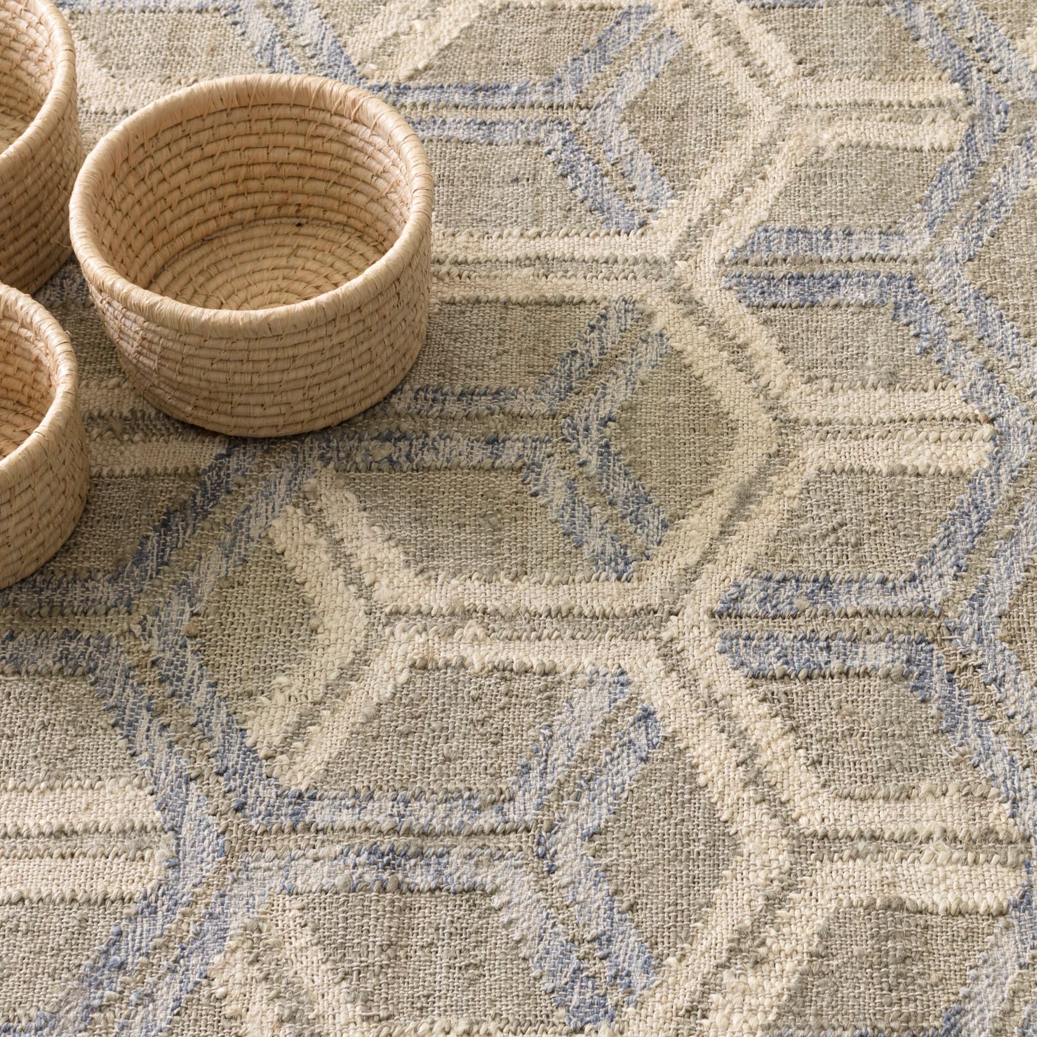 Tala Blue Handwoven Jute Rug - Image 2