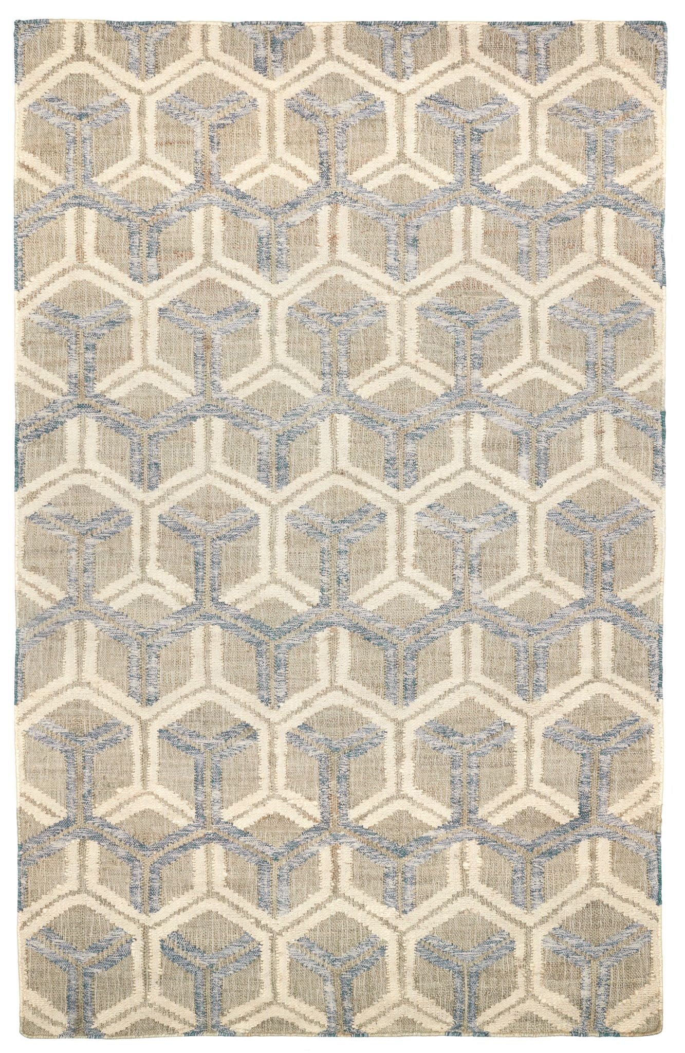 Tala Blue Handwoven Jute Rug - Image 1