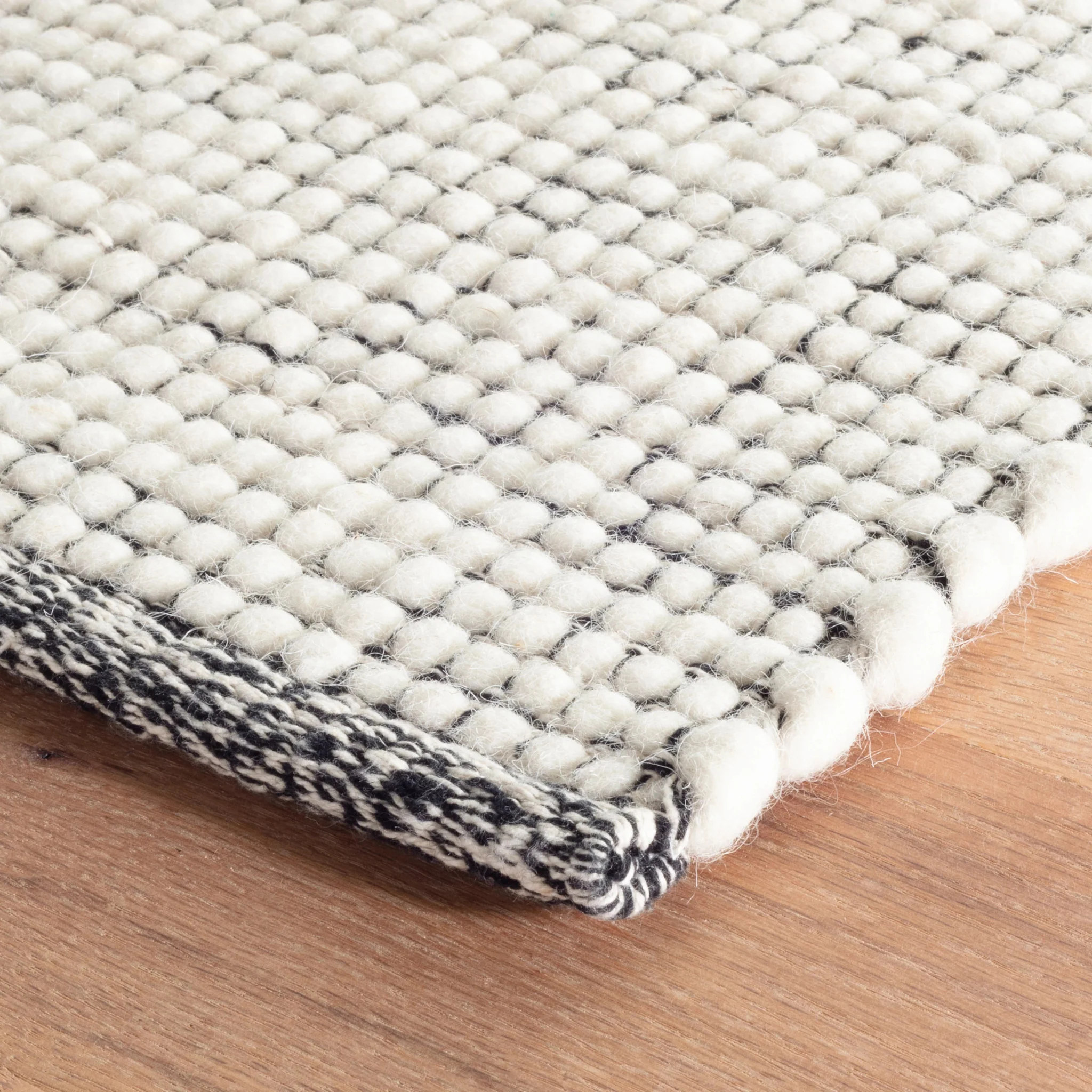 Network Black Handwoven Wool Rug - Image 3