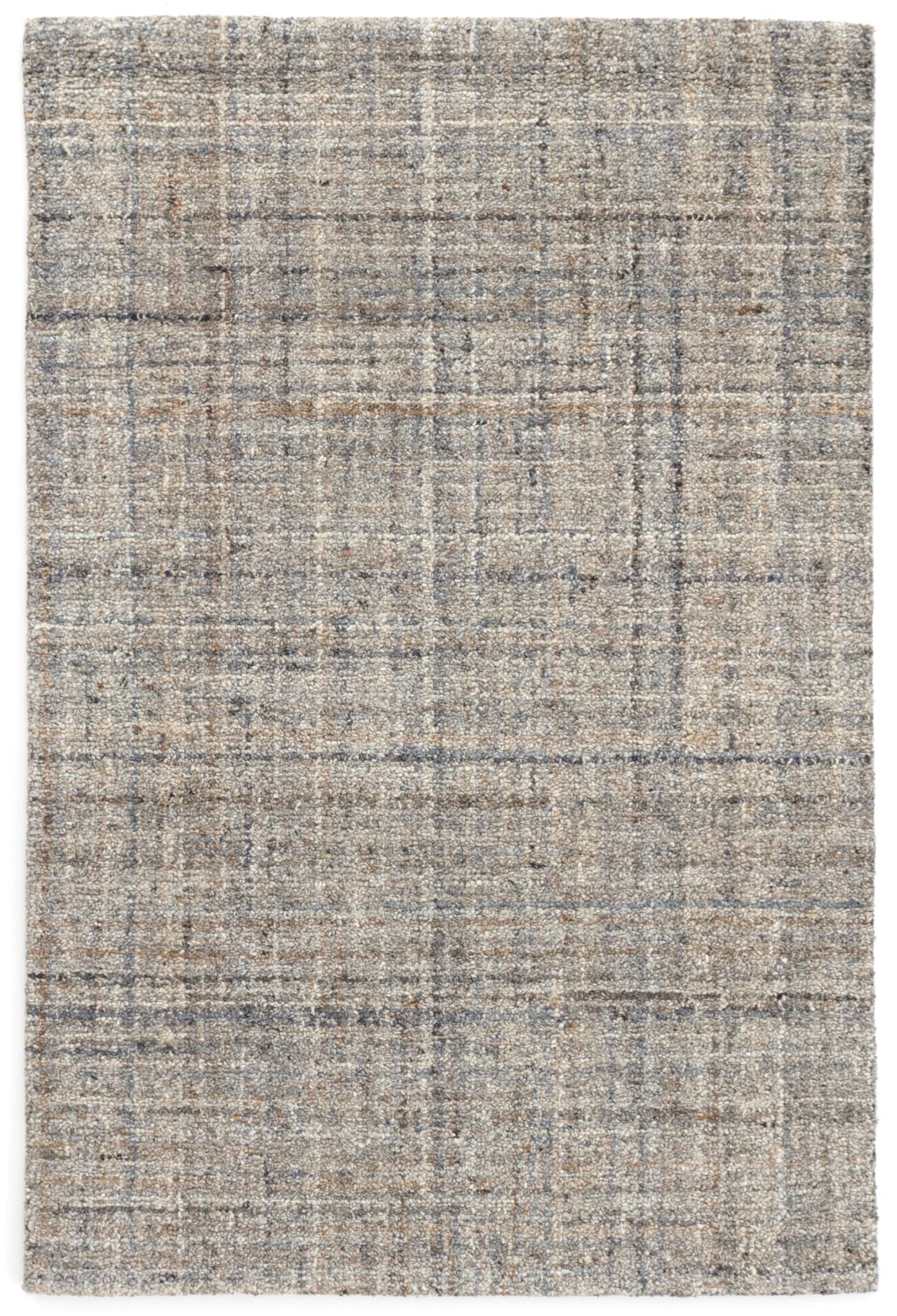 Harris Blue/Brown Hand Micro Hooked Wool Rug - Image 1