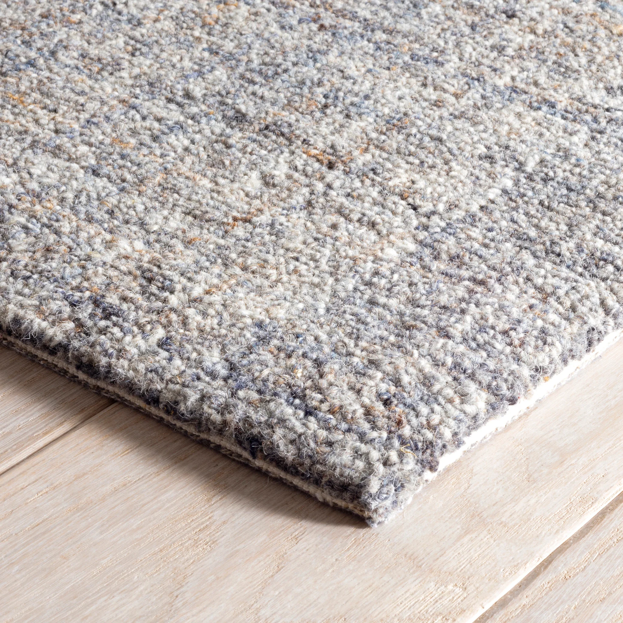 Harris Blue/Brown Hand Micro Hooked Wool Rug - Image 3