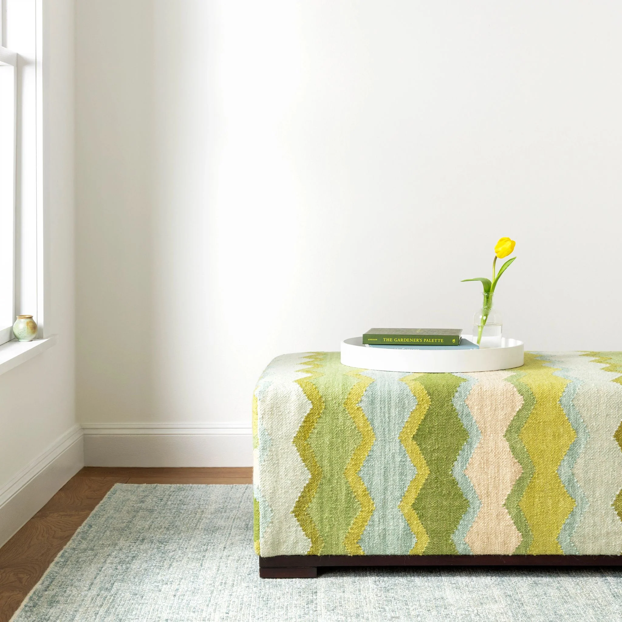 Quartz Ocean Handwoven Viscose/Cotton Rug - Image 3