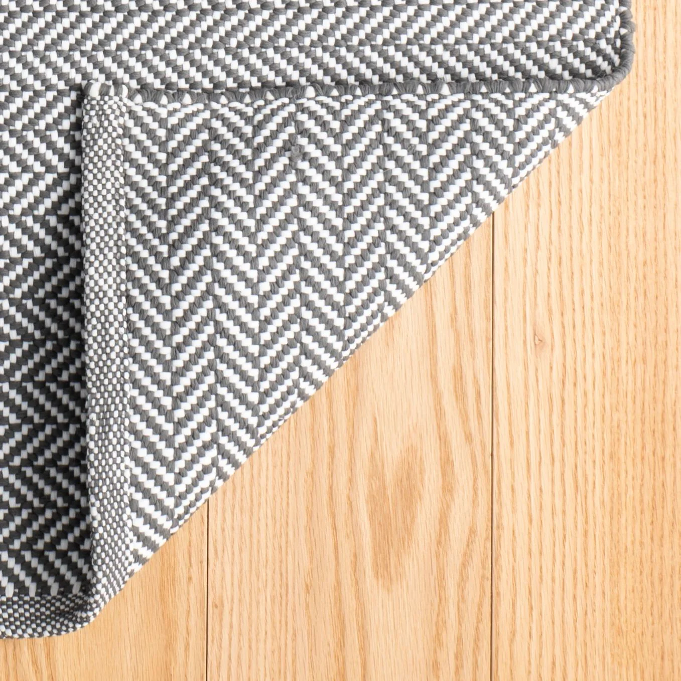 Herringbone Shale Handwoven Cotton Rug - Image 2
