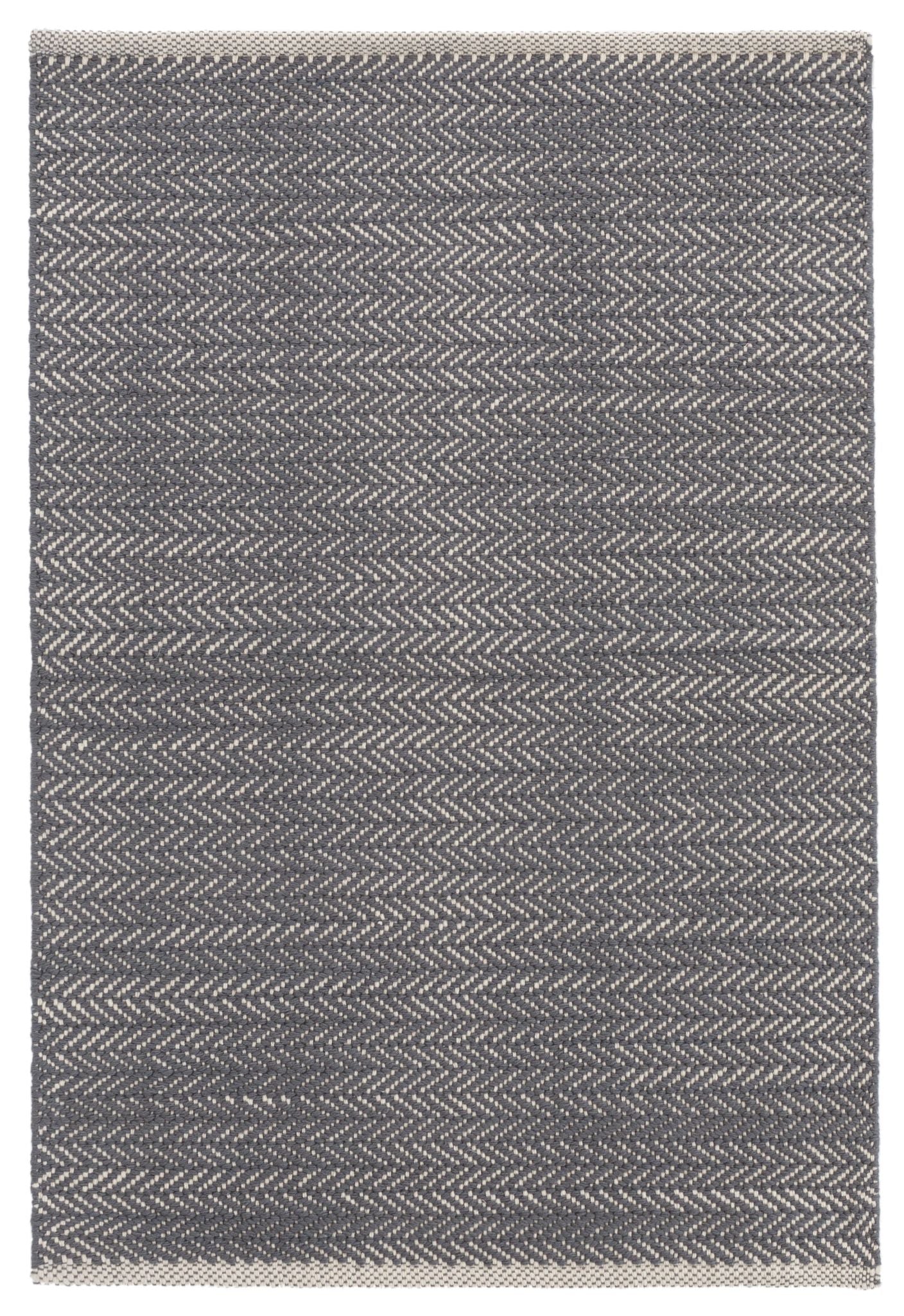 Herringbone Shale Handwoven Cotton Rug - Image 1