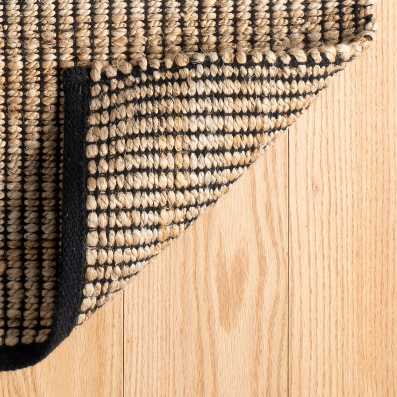 Gridwork Black Handwoven Jute Rug - Image 3
