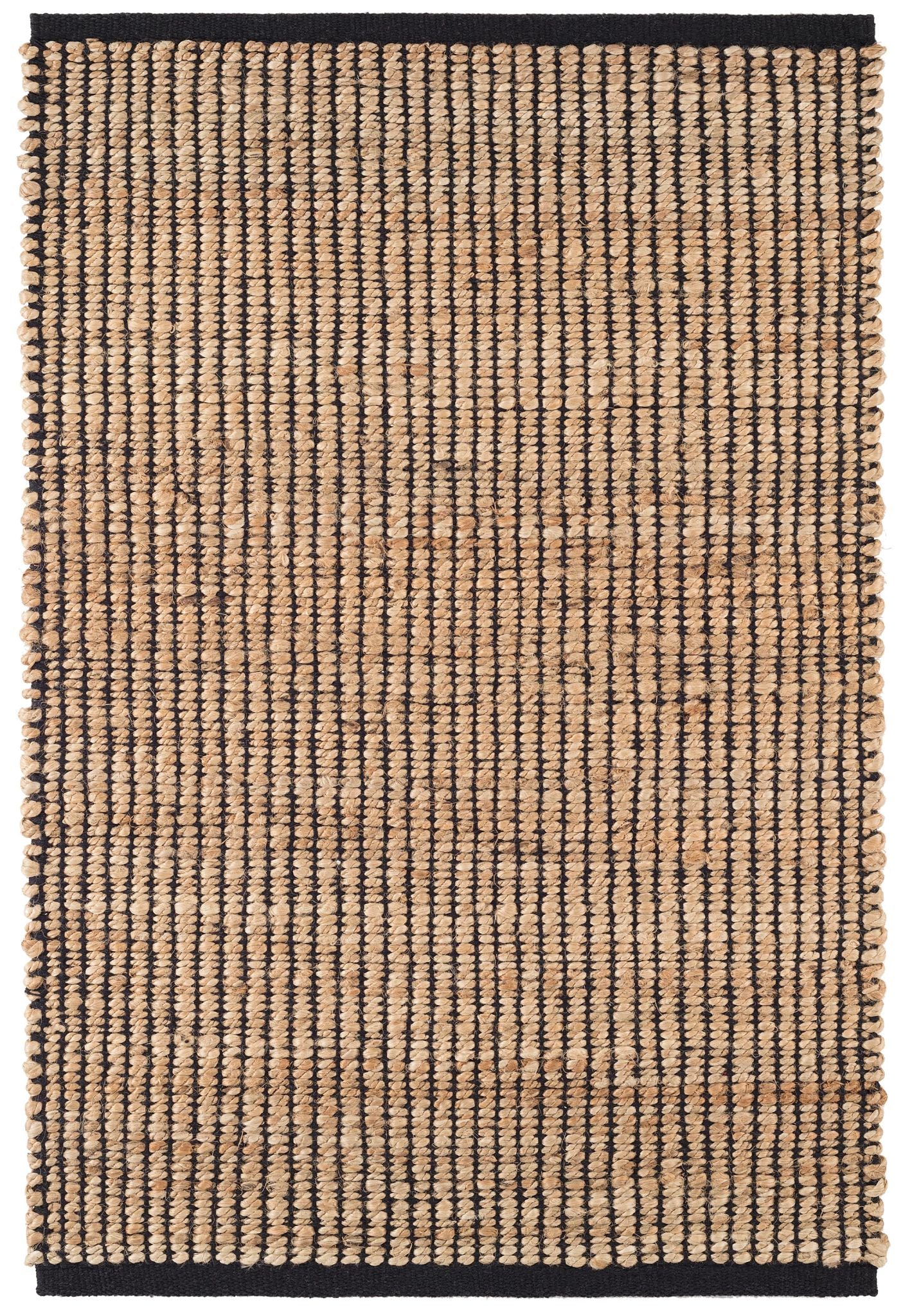 Gridwork Black Handwoven Jute Rug - Image 1