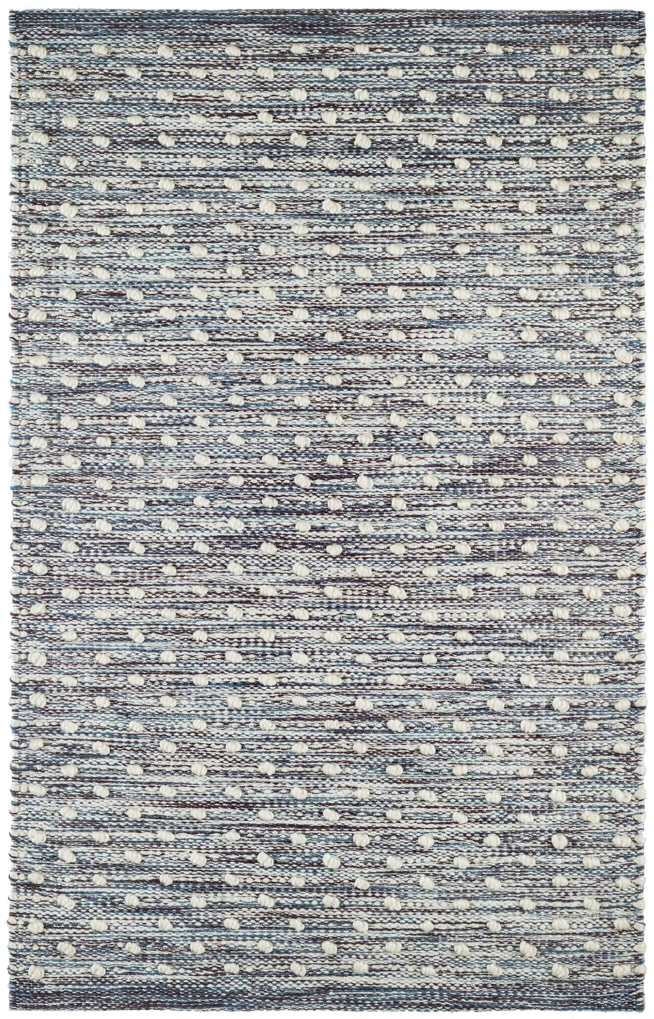 Hobnail Blue Handwoven Performance Rug - Image 1