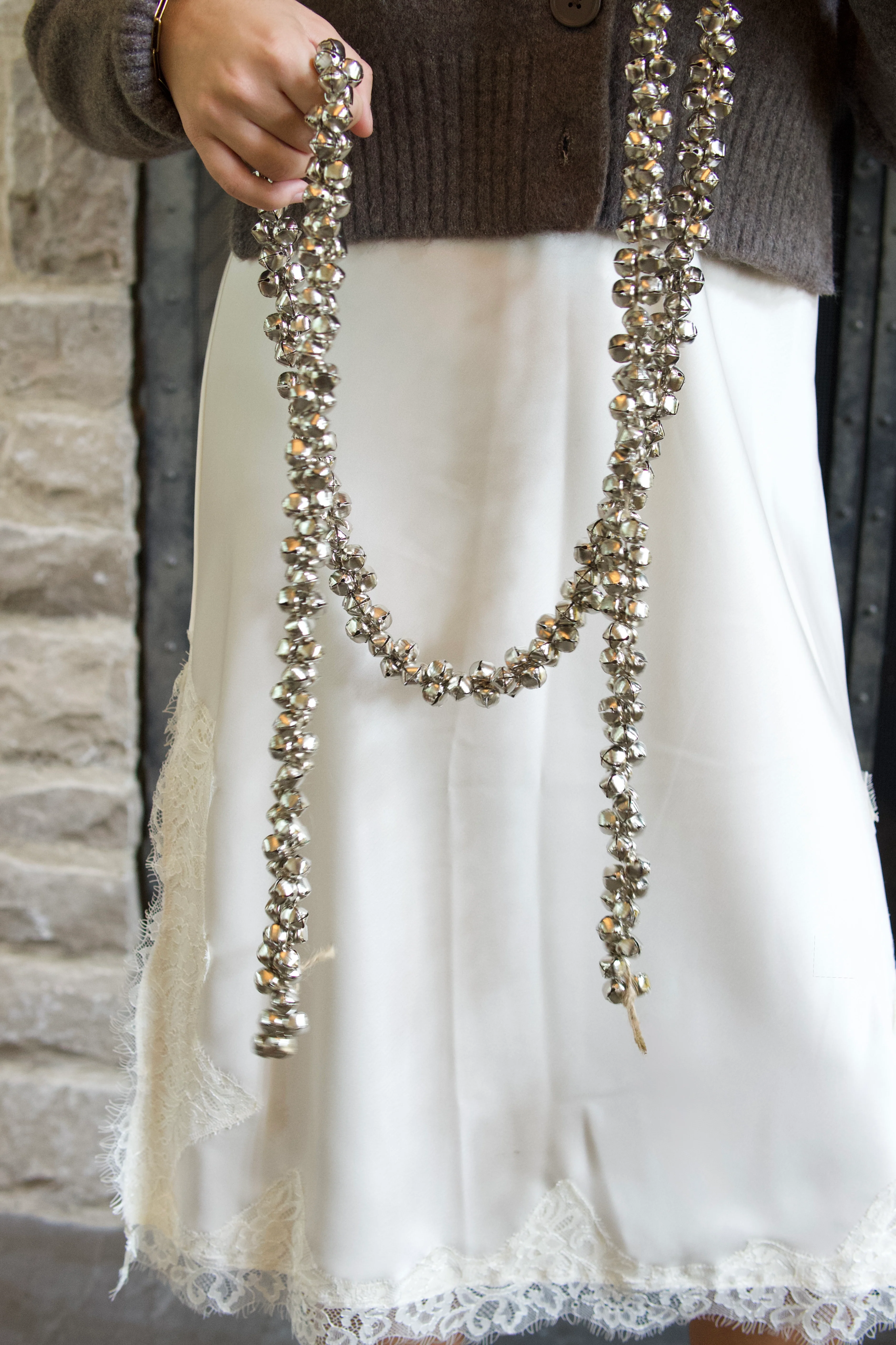 Metal Jingle Bell Garland on Jute Cord