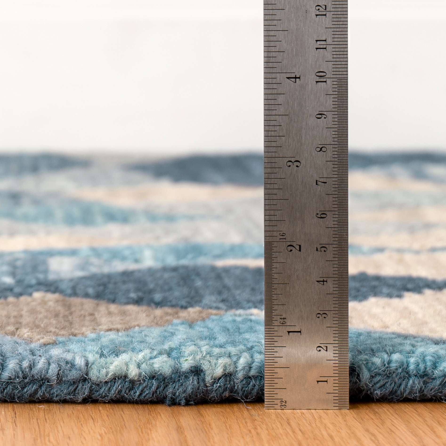 Deer Leap Blue Hand Hooked Wool Rug - Image 3