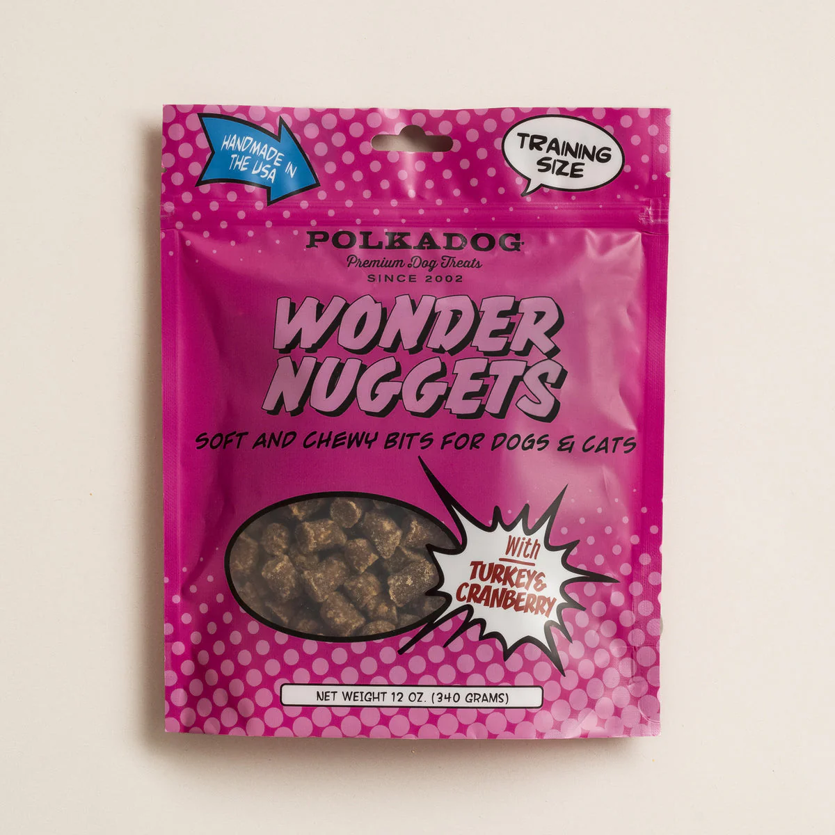 Polkadog turkey & Cranberry Wonder Nuggets Dog Treats 12 oz - Image 1