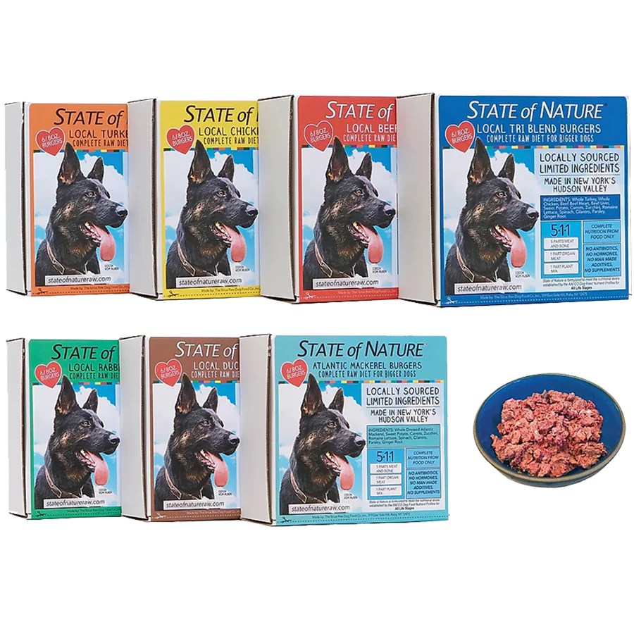 Sirius State of Nature Dog Burgers 8oz pack of 6 Beef - Image 1