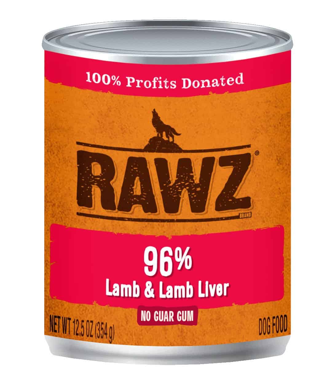 Rawz Canned Dog Food 12.5 oz Pate 96% Lamb - Image 1