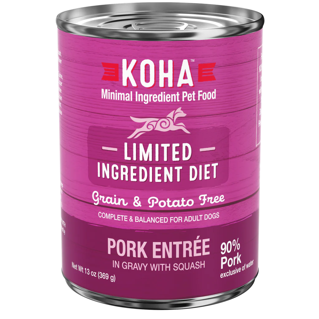 Koha Grain Free Limited Ingredient 13.2oz Canned Dog Food 90% Pork - Image 1