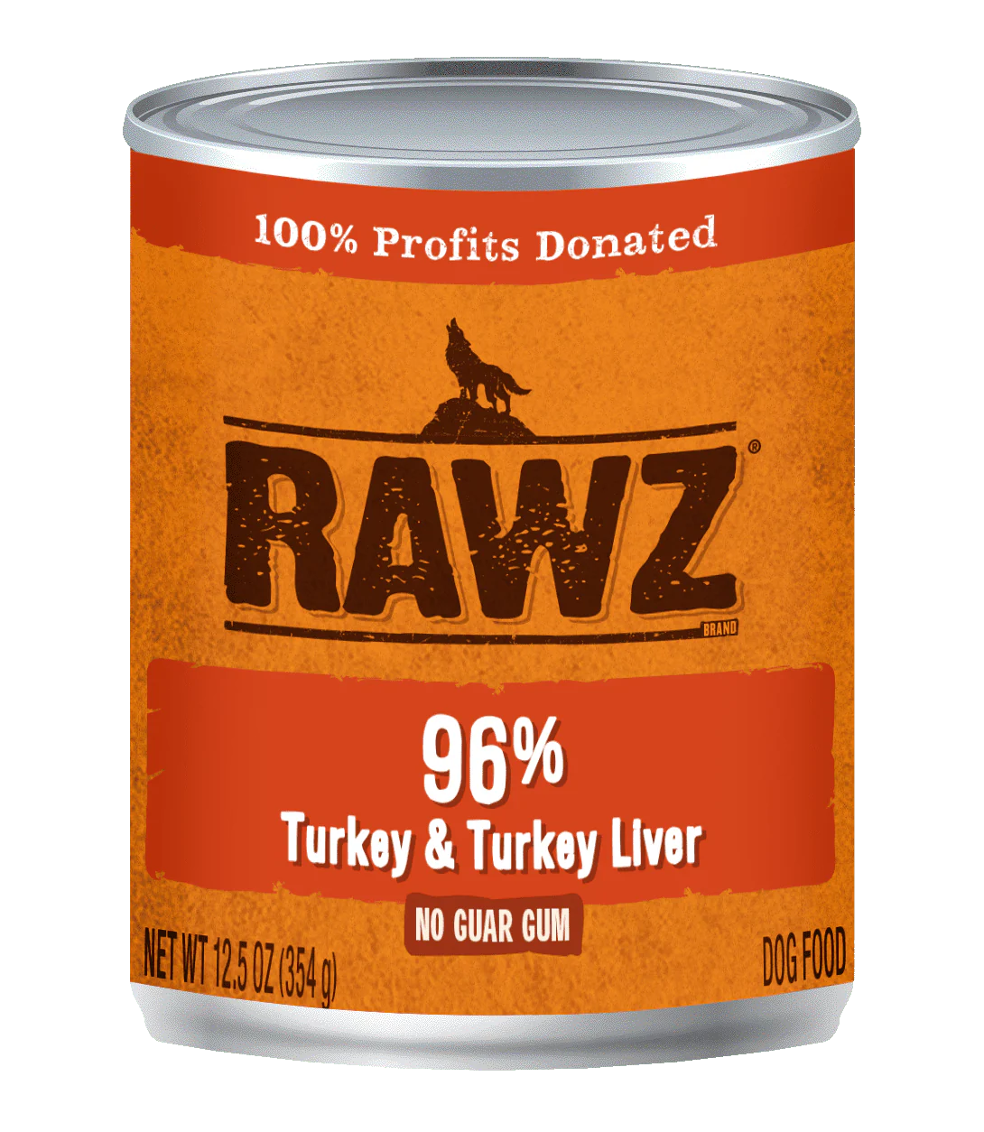 Rawz Canned Dog Food 12.5 oz Pate 96% Turkey - Image 1
