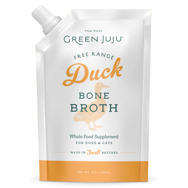 Green Juju Frozen whole Food Suppliment for dogs 20oz Duck Bone Broth - Image 1