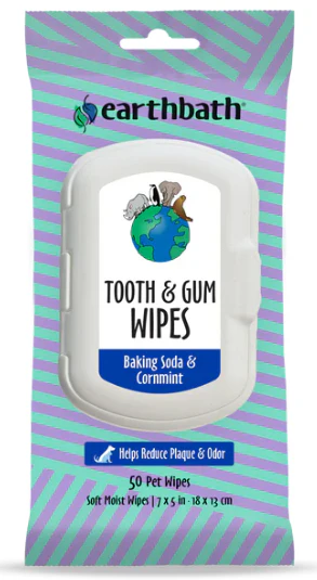 Earthbath Tooth & Gum Baking Soda with Cornmint Wipes 50ct - Image 1