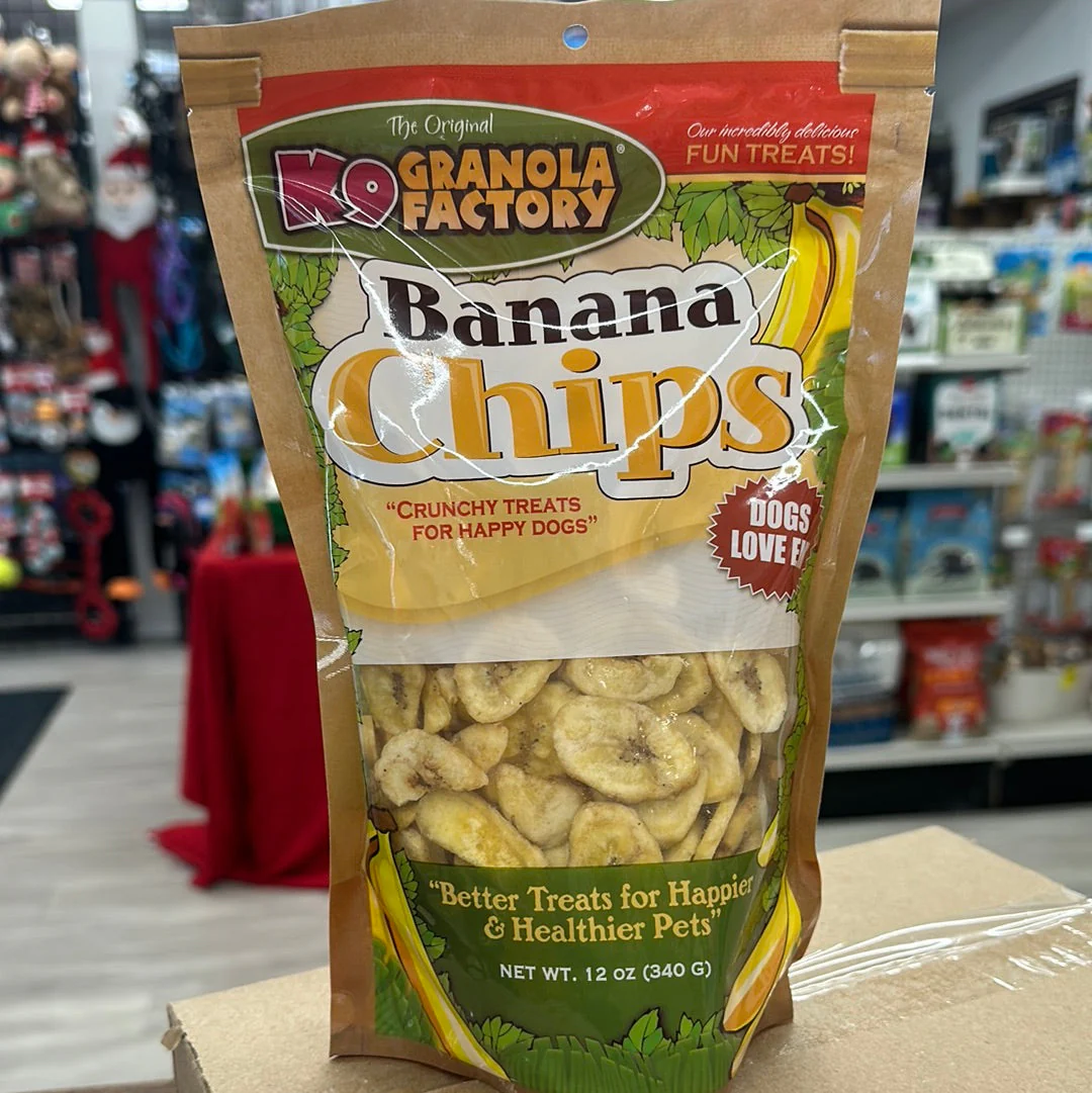 K9 GRANOLA- Natural Banana Chips Dog Treats- 12 oz - Image 1