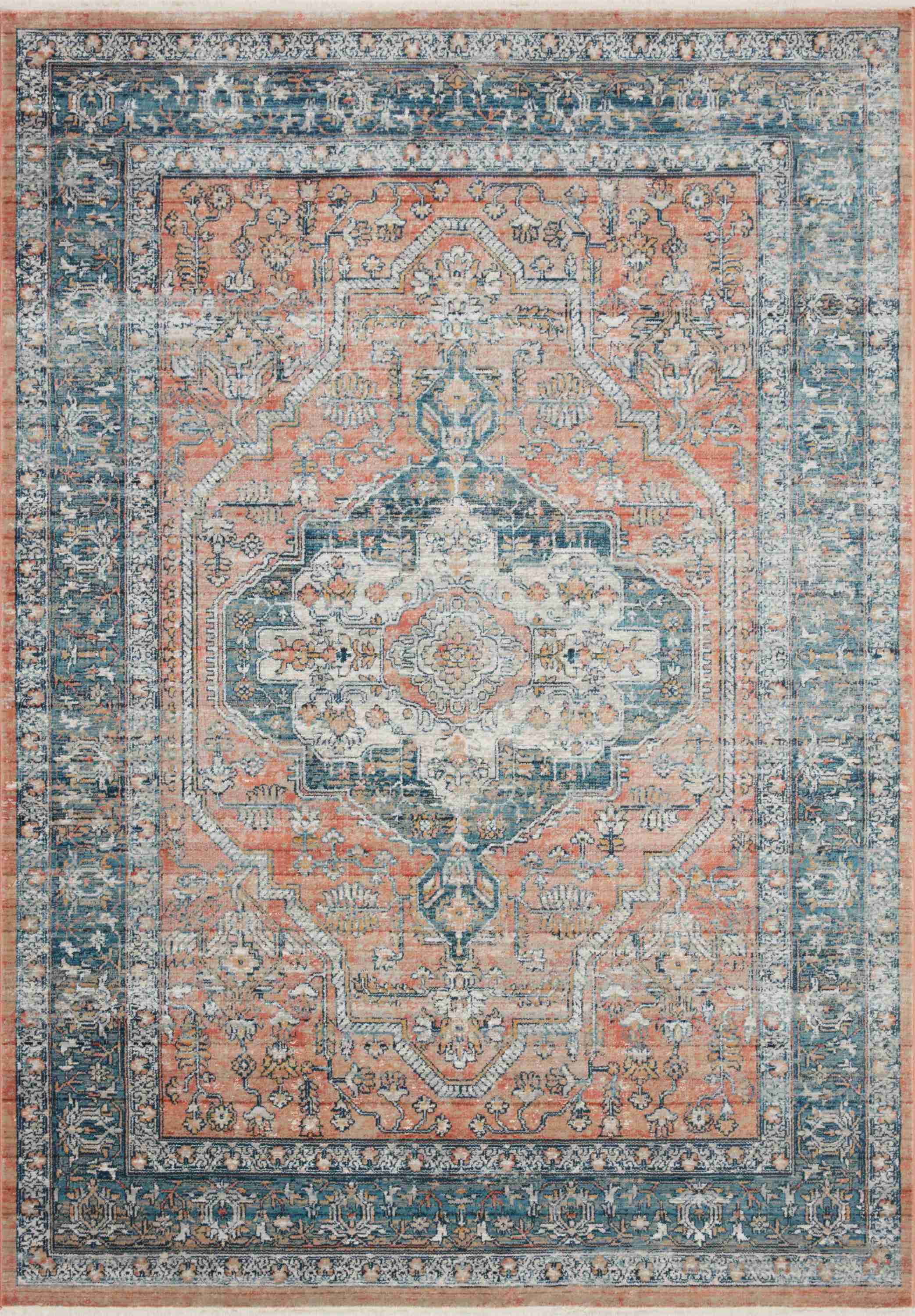 Magnolia Home by Joanna Gaines x Loloi Elise Coral / Blue Rug - Image 1