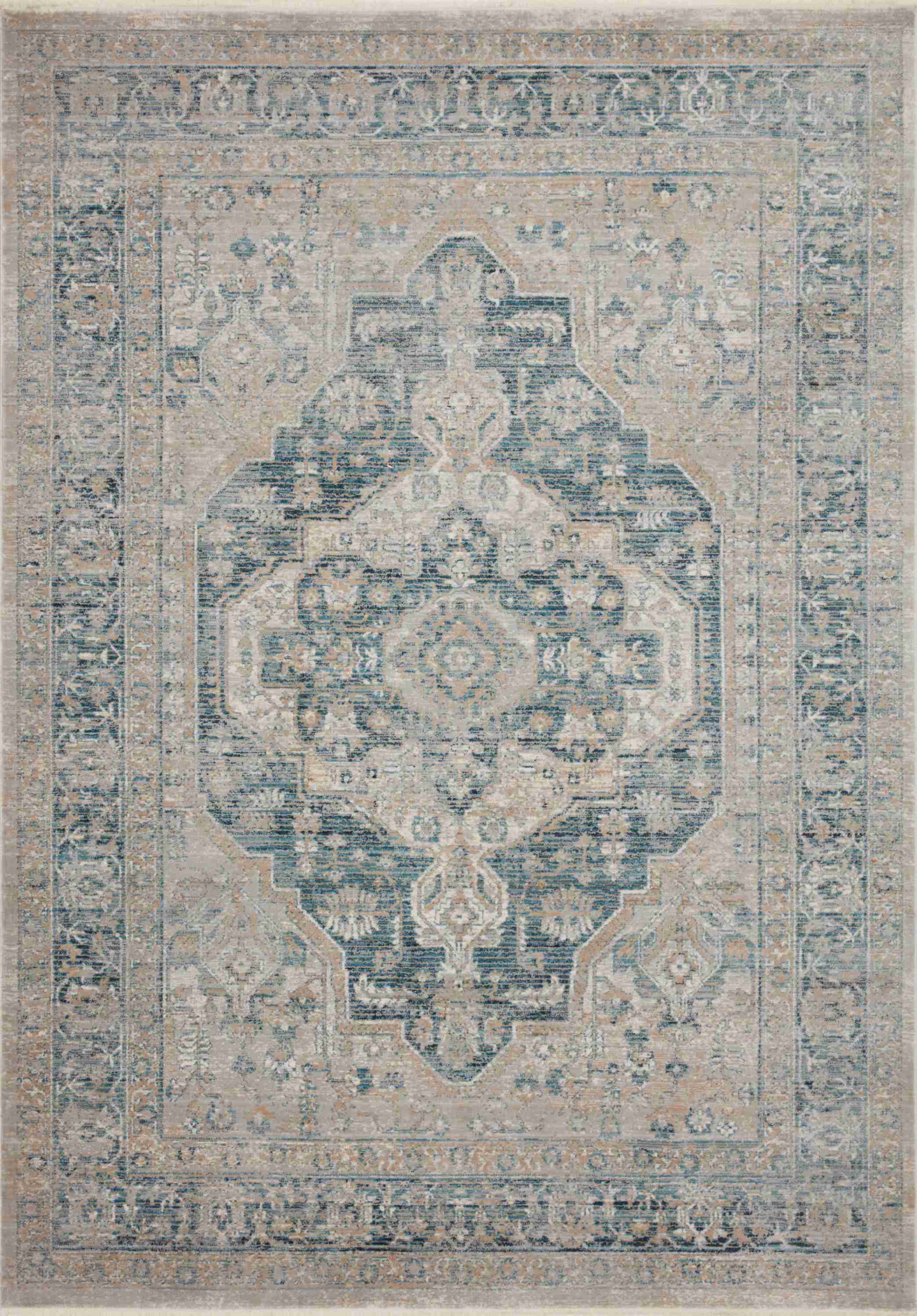 Magnolia Home by Joanna Gaines x Loloi Elise Neutral / Blue Rug - Image 1