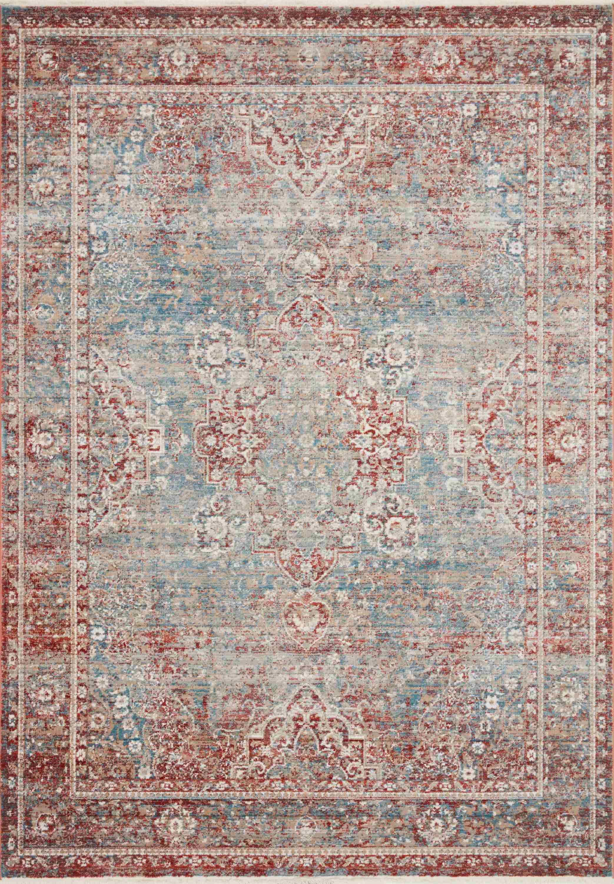 Magnolia Home by Joanna Gaines x Loloi Elise Sky / Red Rug - Image 1